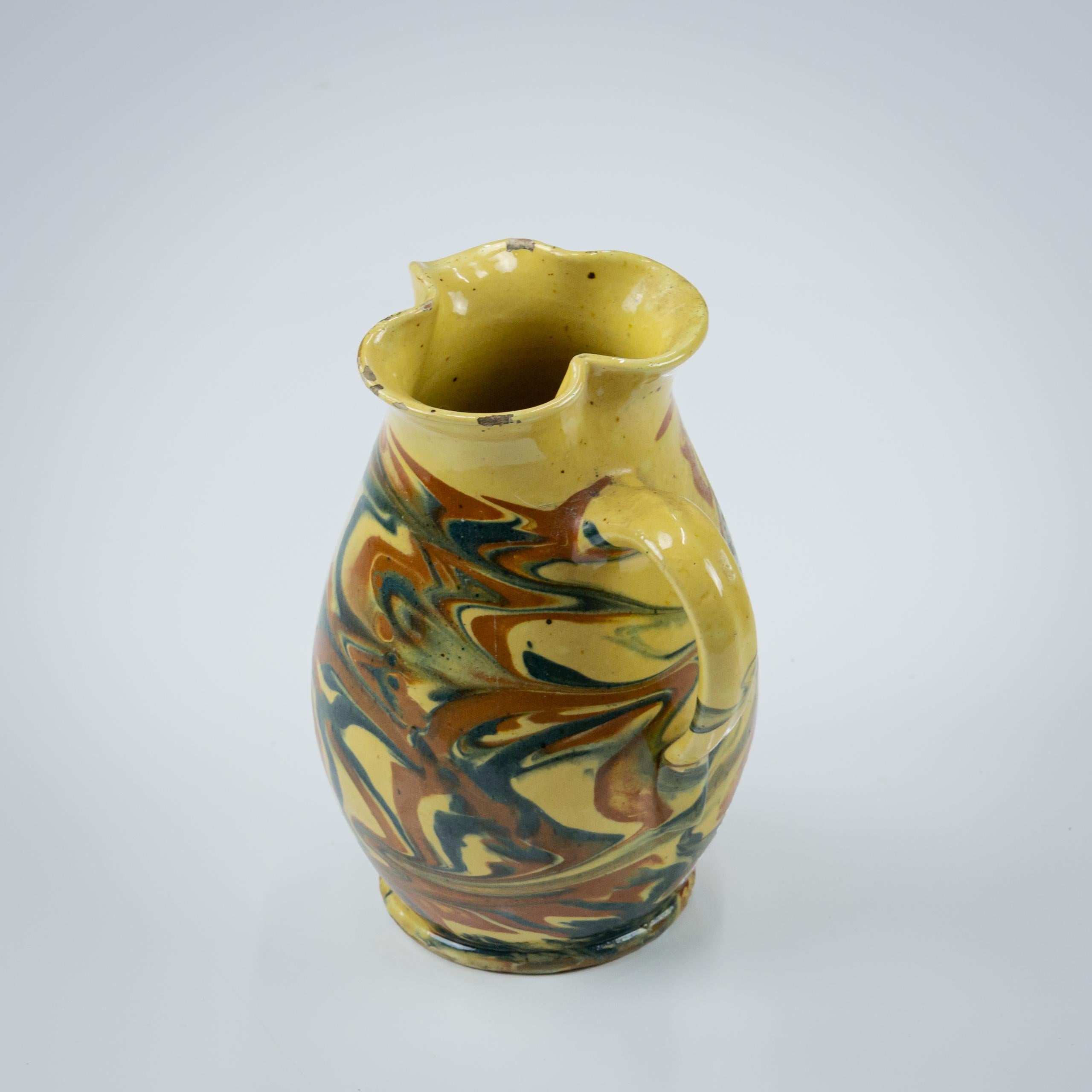 Early 20th Century Marble Slipware Jug, Trefoil Spout 4