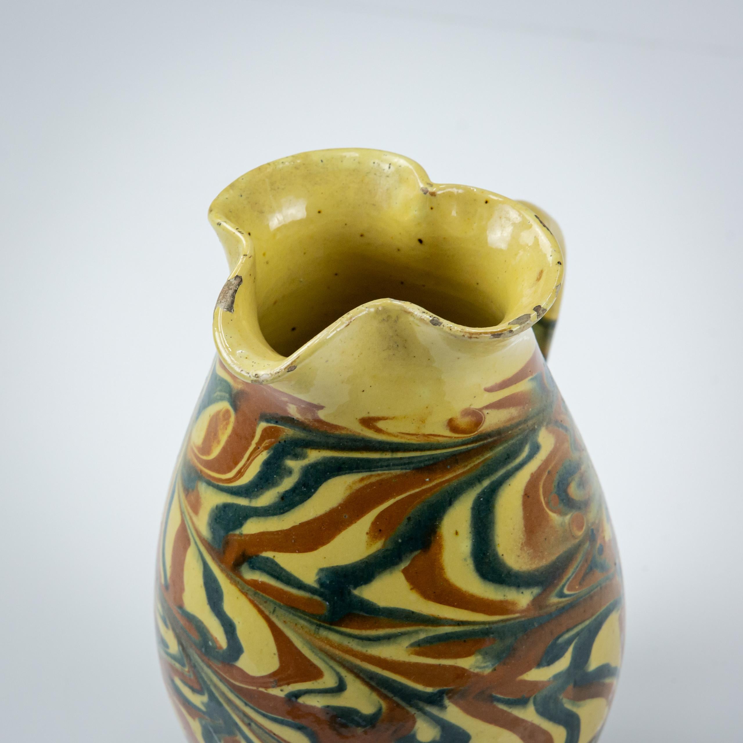 Early 20th Century Marble Slipware Jug, Trefoil Spout 6