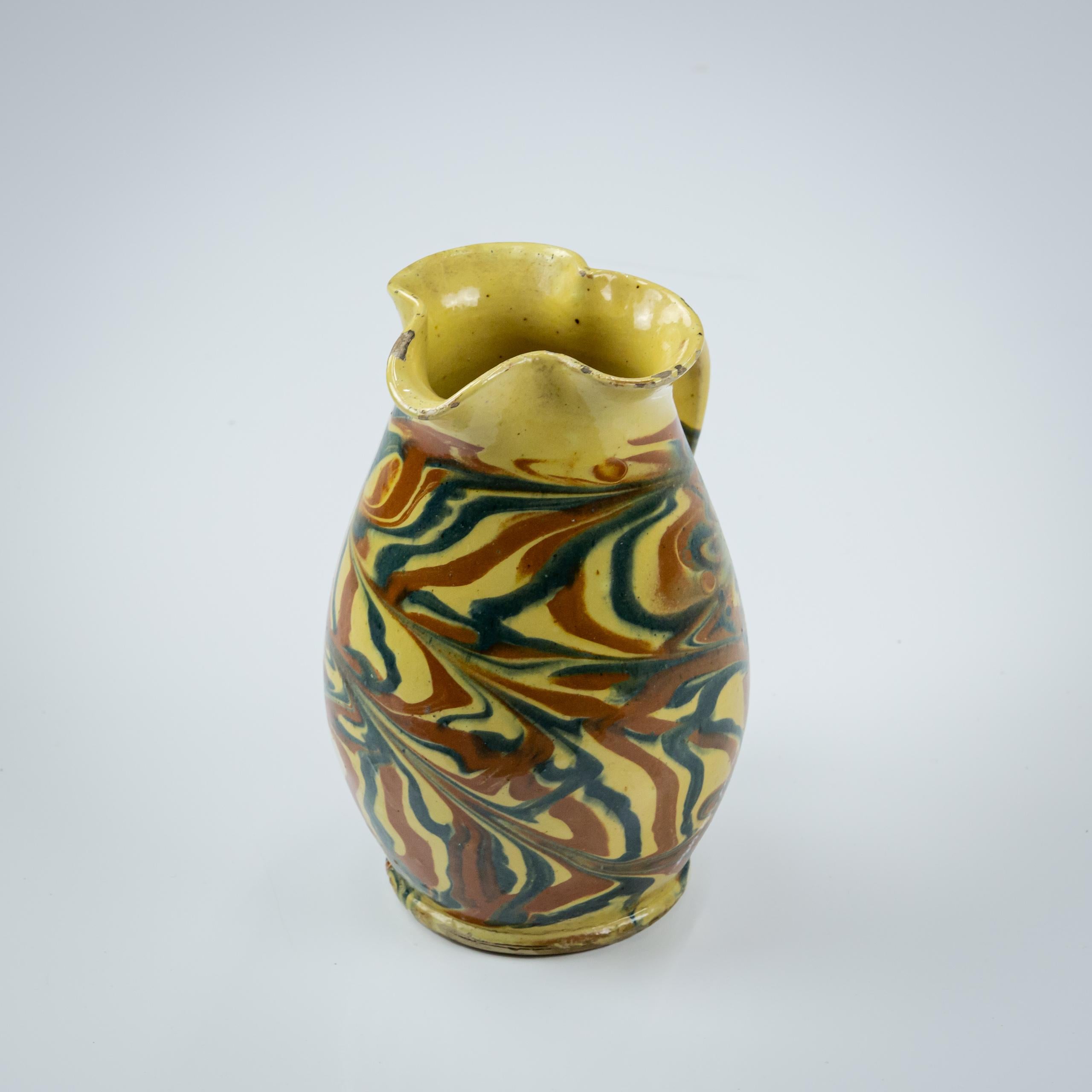 Early 20th Century Marble Slipware Jug, Trefoil Spout 7
