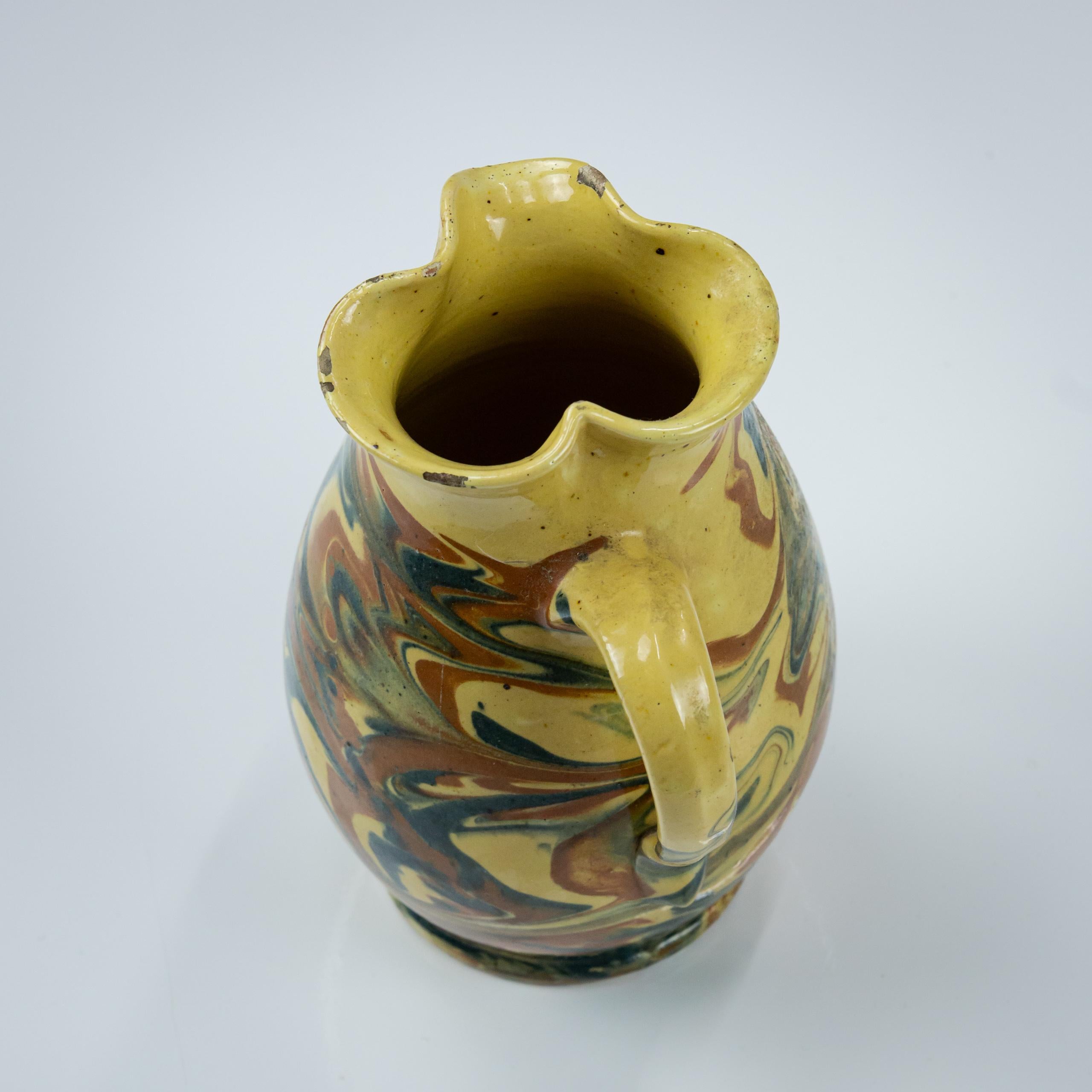 Early 20th Century Marble Slipware Jug, Trefoil Spout 2