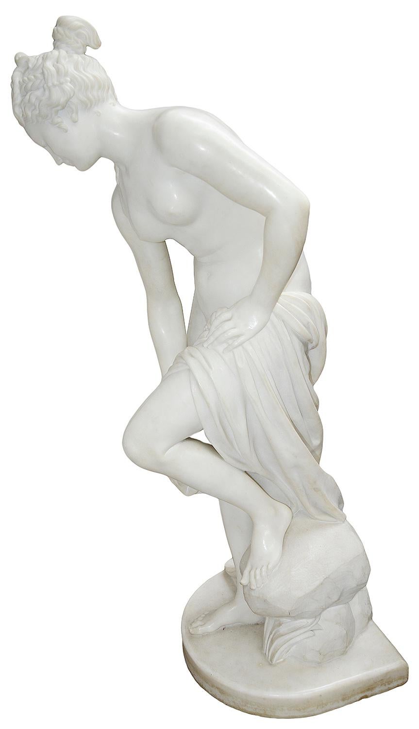 Classical Greek Early 20th Century Marble Statue of 'Venus Au Bain'