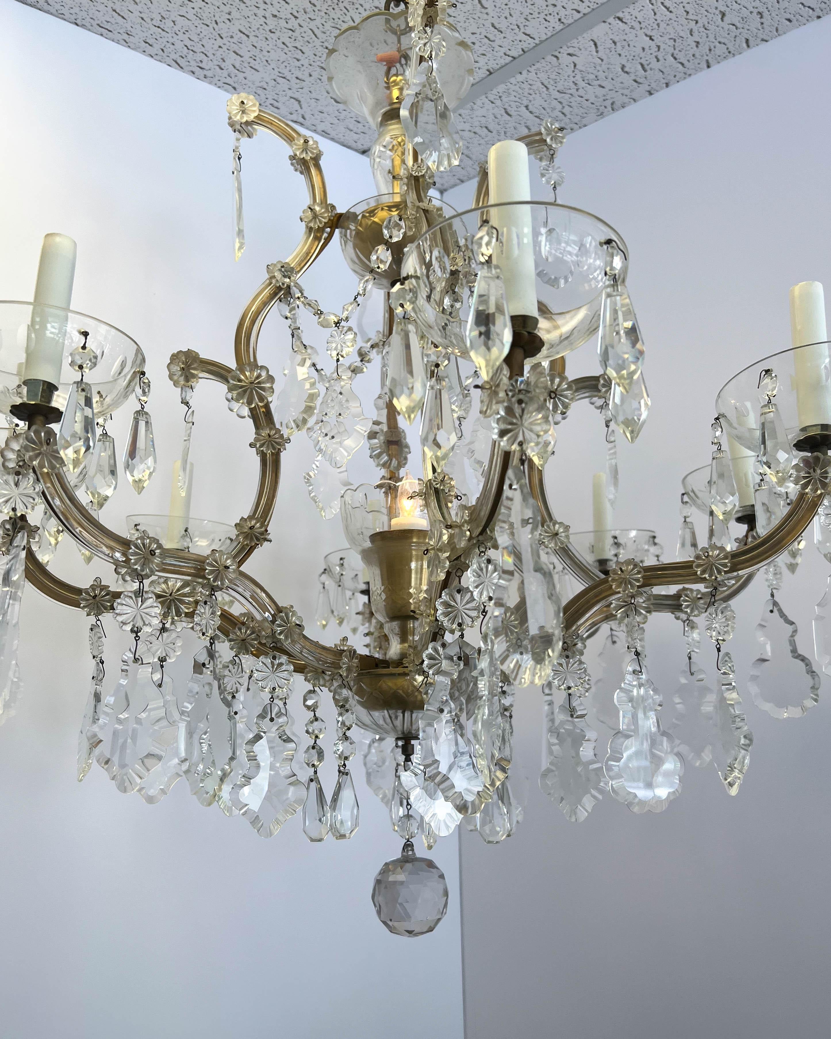 Early 20th Century Maria Theresa 8 Arm Crystal Chandelier 7