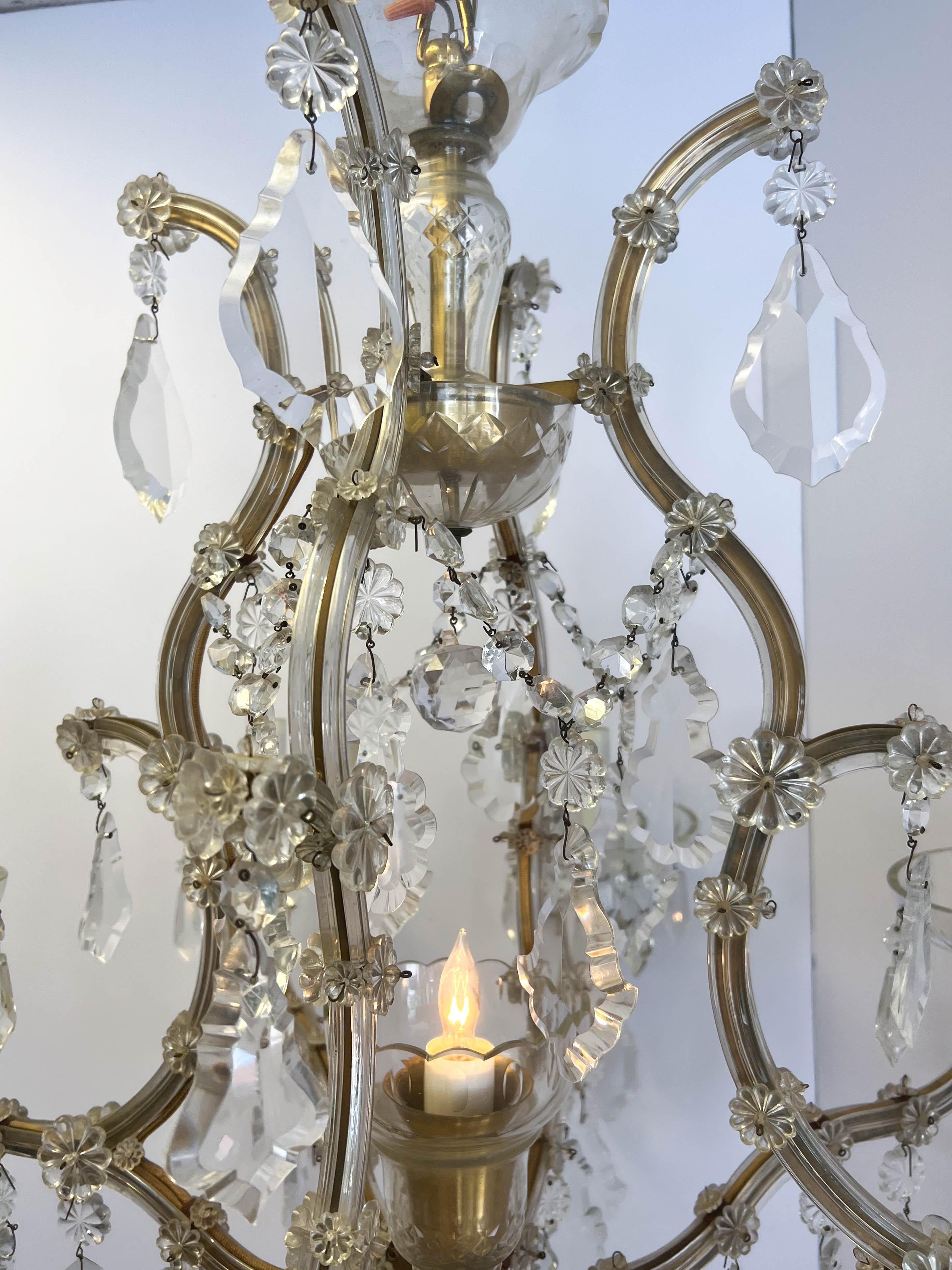 Early 20th Century Maria Theresa 8 Arm Crystal Chandelier 8