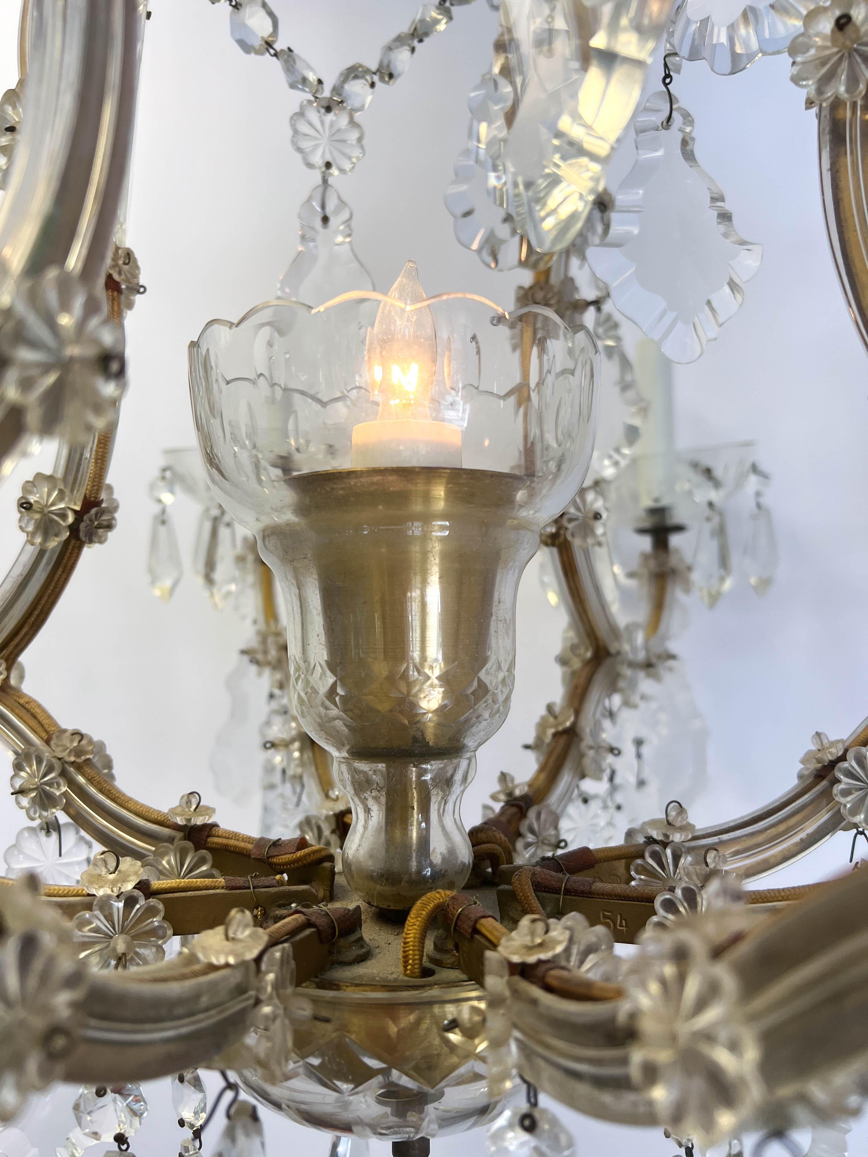Early 20th Century Maria Theresa 8 Arm Crystal Chandelier 9