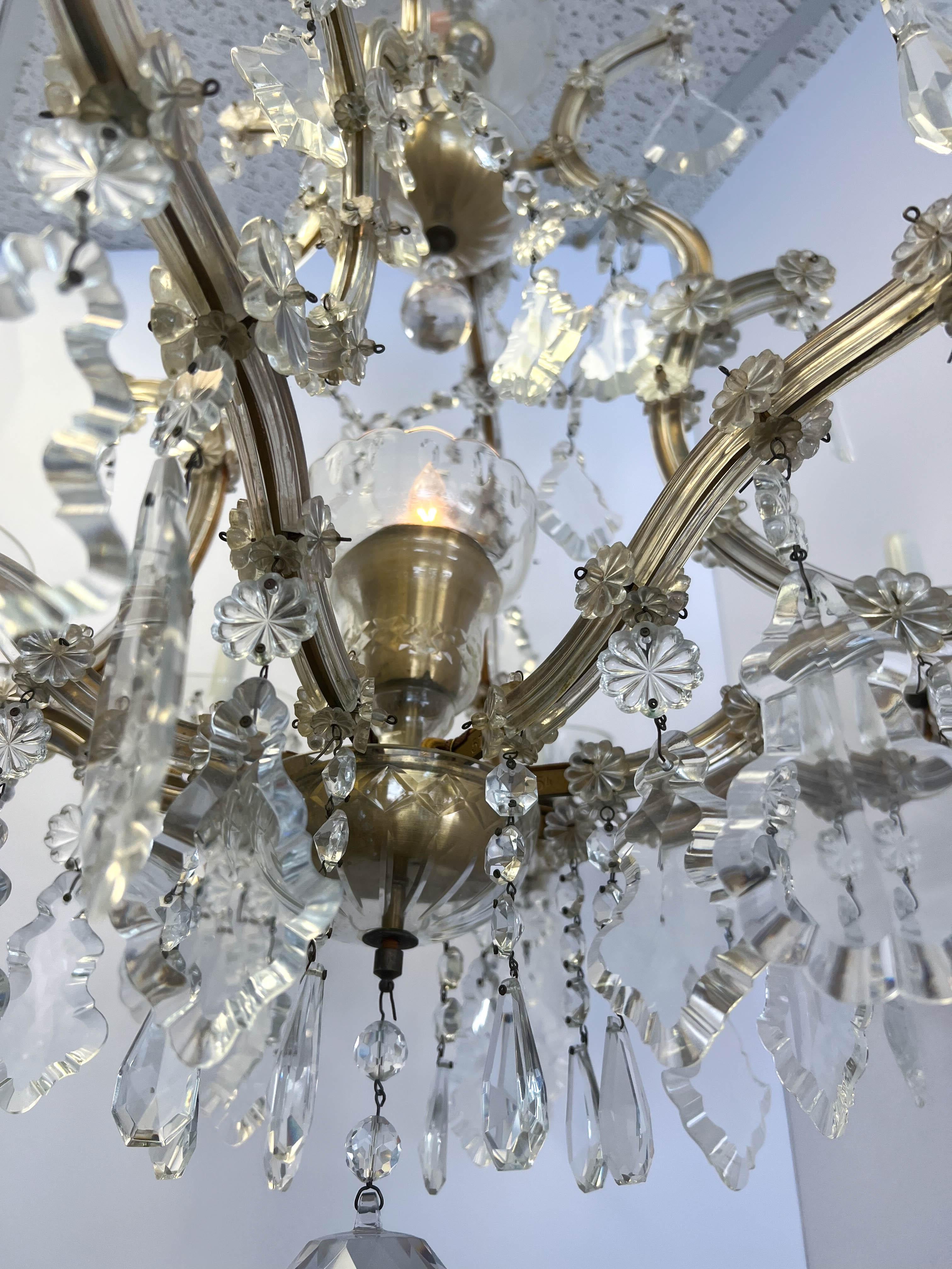 Early 20th Century Maria Theresa 8 Arm Crystal Chandelier 11