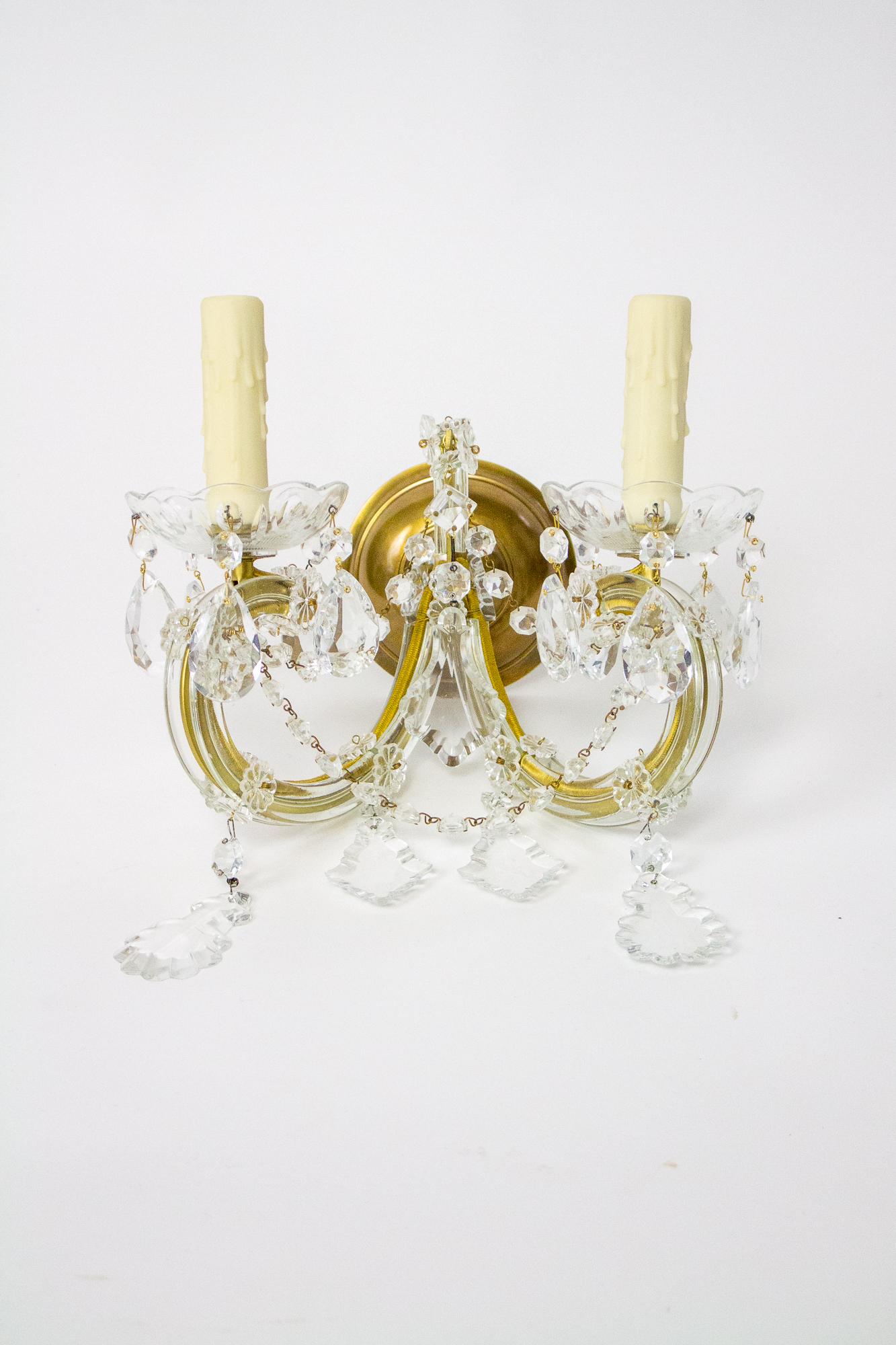 Baroque Early 20th Century Maria Theresa Crystal Sconces For Sale