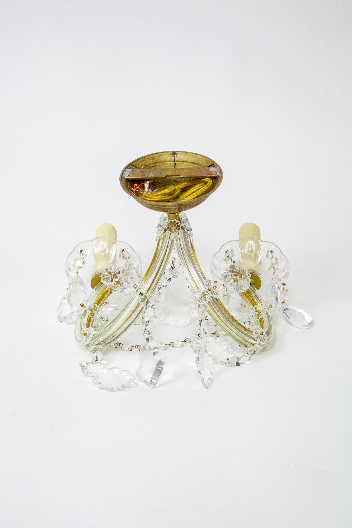 Early 20th Century Maria Theresa Crystal Sconces In Excellent Condition For Sale In Canton, MA