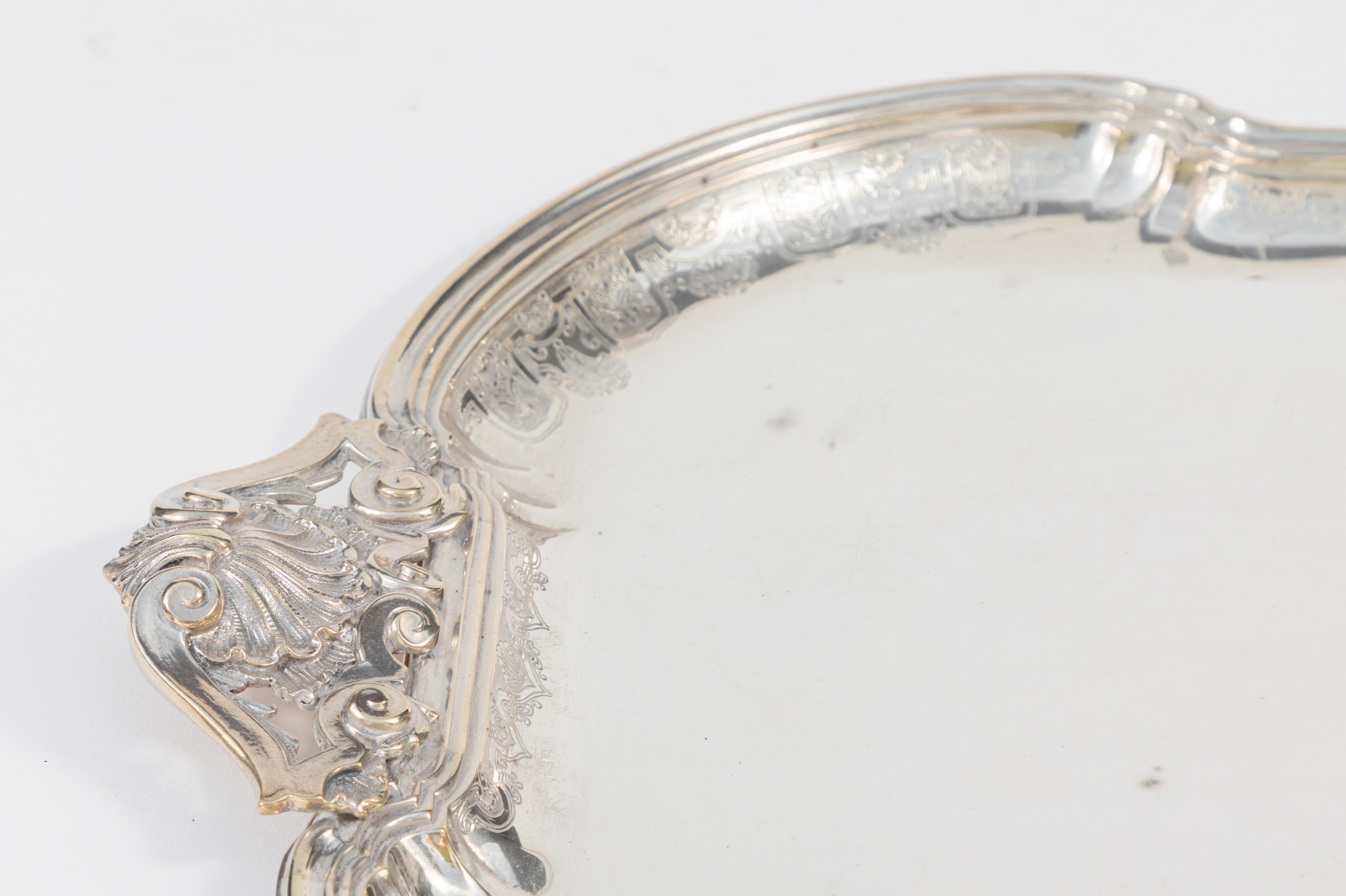 Neoclassical Early 20th Century Mario Buccellati Sterling Silver Tray For Sale