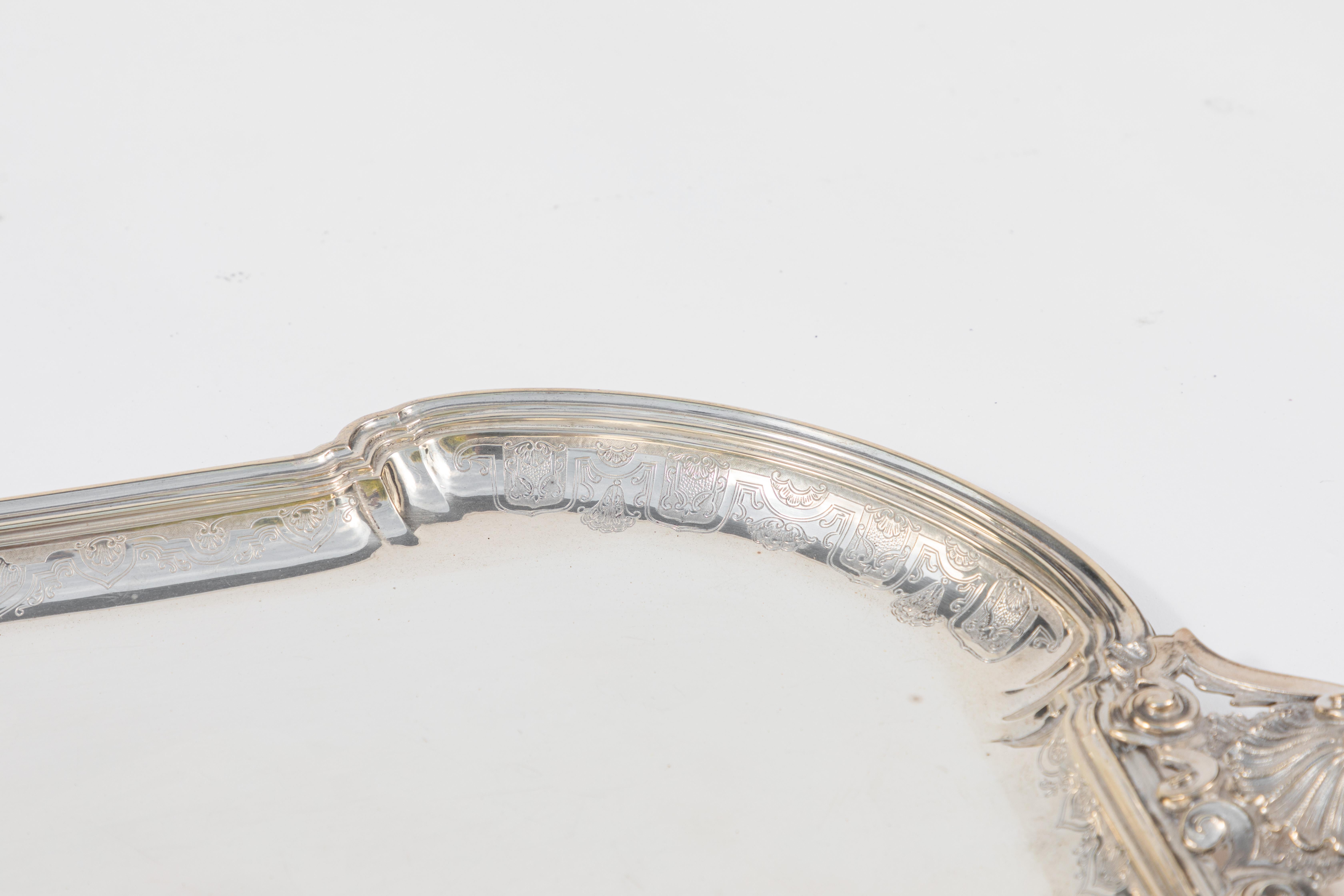 Italian Early 20th Century Mario Buccellati Sterling Silver Tray For Sale