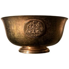 Early 20th Century Marked L.C. Tiffany Rounded Copper Bowl or Valet Tray