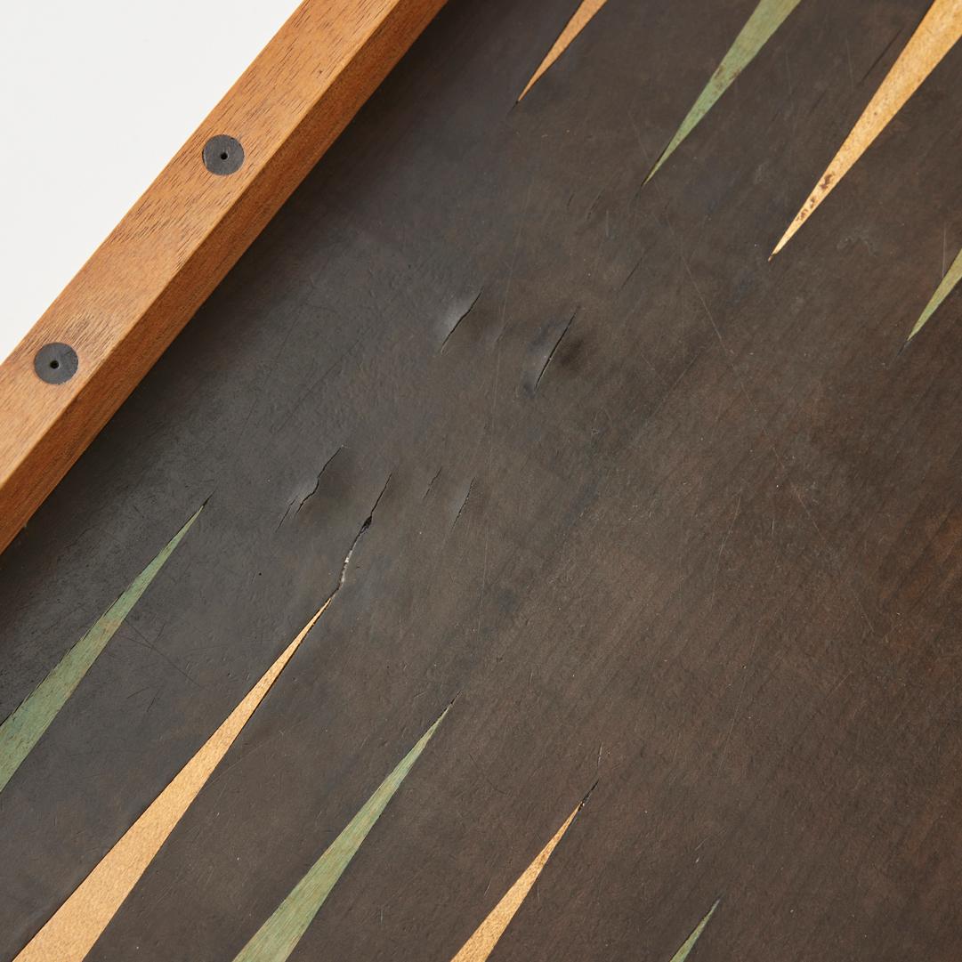 Early 20th Century Marquetry Backgammon and Chess Set 1