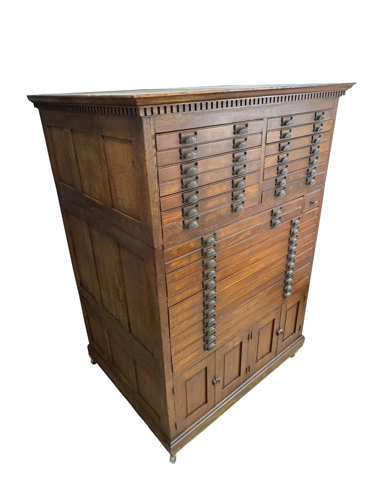 Early 20th Century Massive Printer’s Typeset by The Fred Macey Company In Fair Condition For Sale In Bensalem, PA