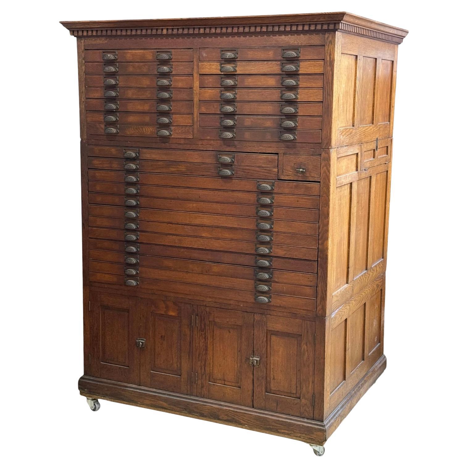 Early 20th Century Massive Printer’s Typeset by The Fred Macey Company For Sale