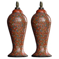 Early 20th Century Matched Pair Kashmir Lamps