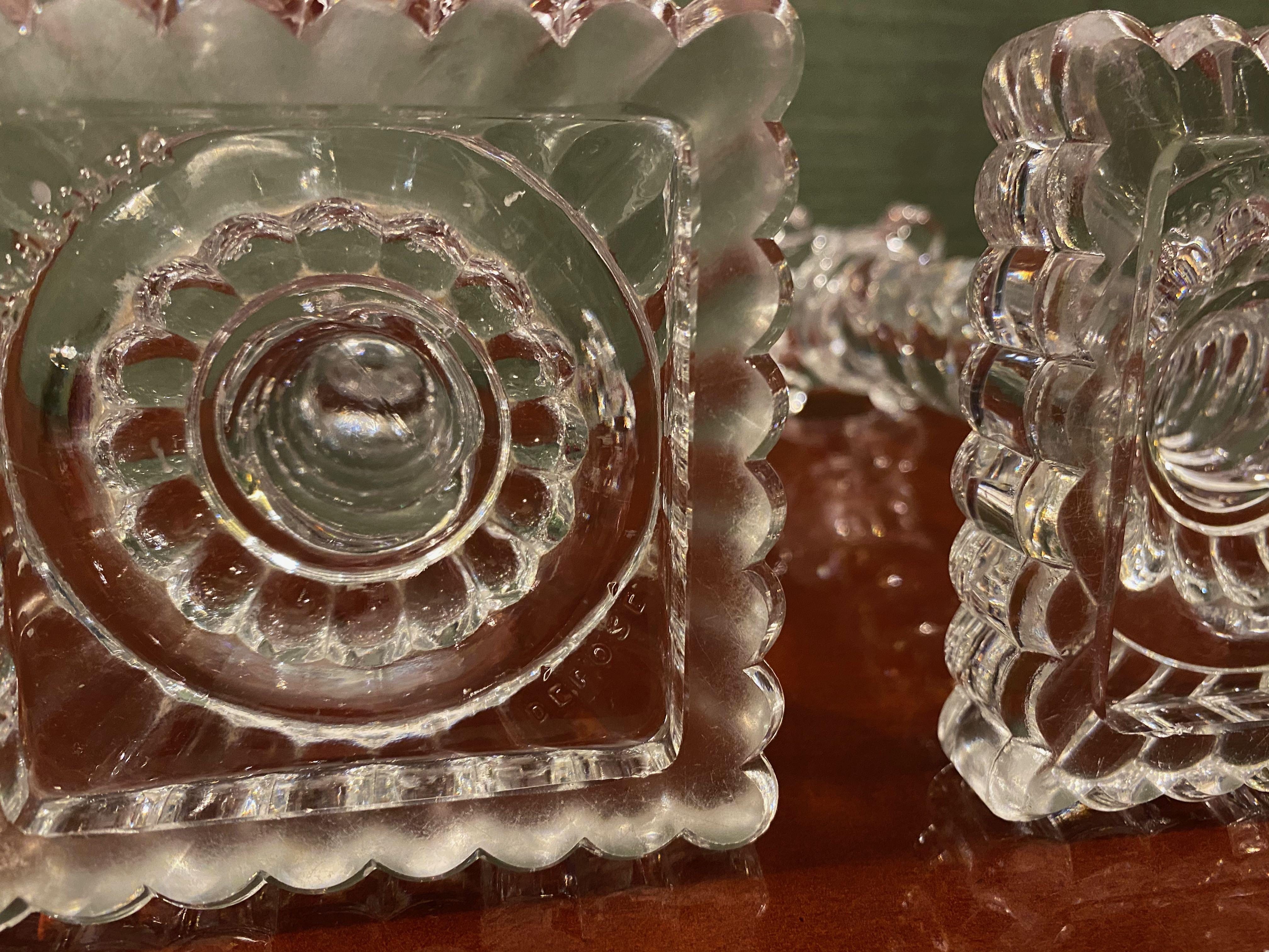 Early 20th Century Matched Pair of Crystal Glass Candlesticks by Baccarat 10