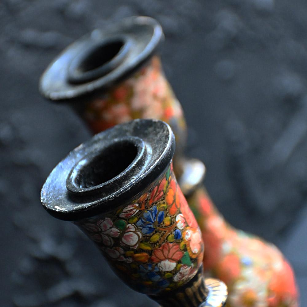 Early-20th Century Matched Pair of Kashmiri candle sticks  1