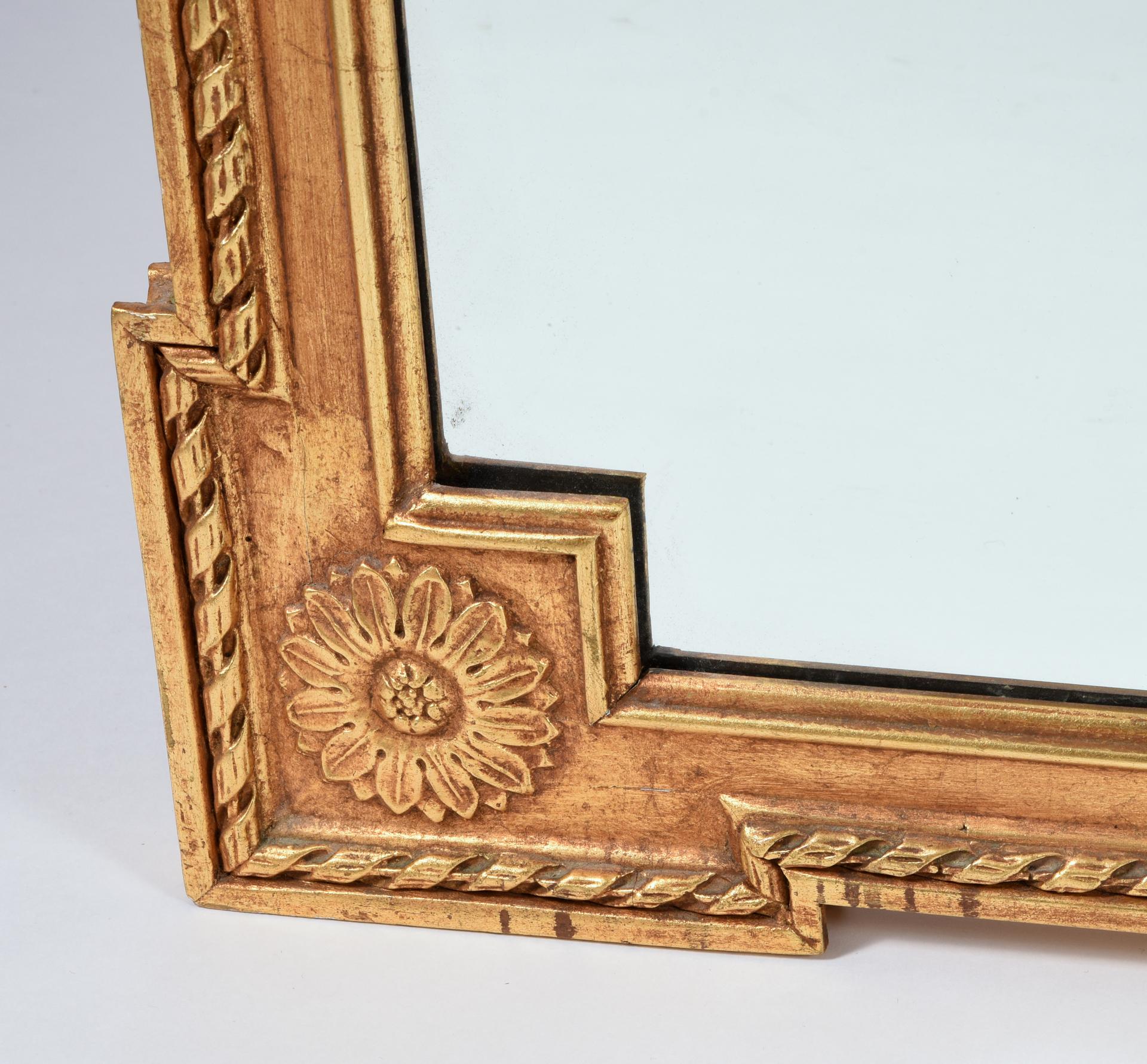 European Early 20th Century Matching Pair of Giltwood Hanging Beveled Mirrors