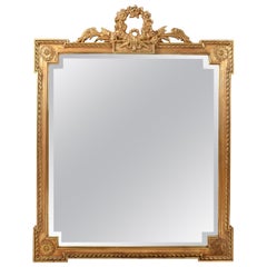 Early 20th Century Matching Pair of Giltwood Hanging Beveled Mirrors