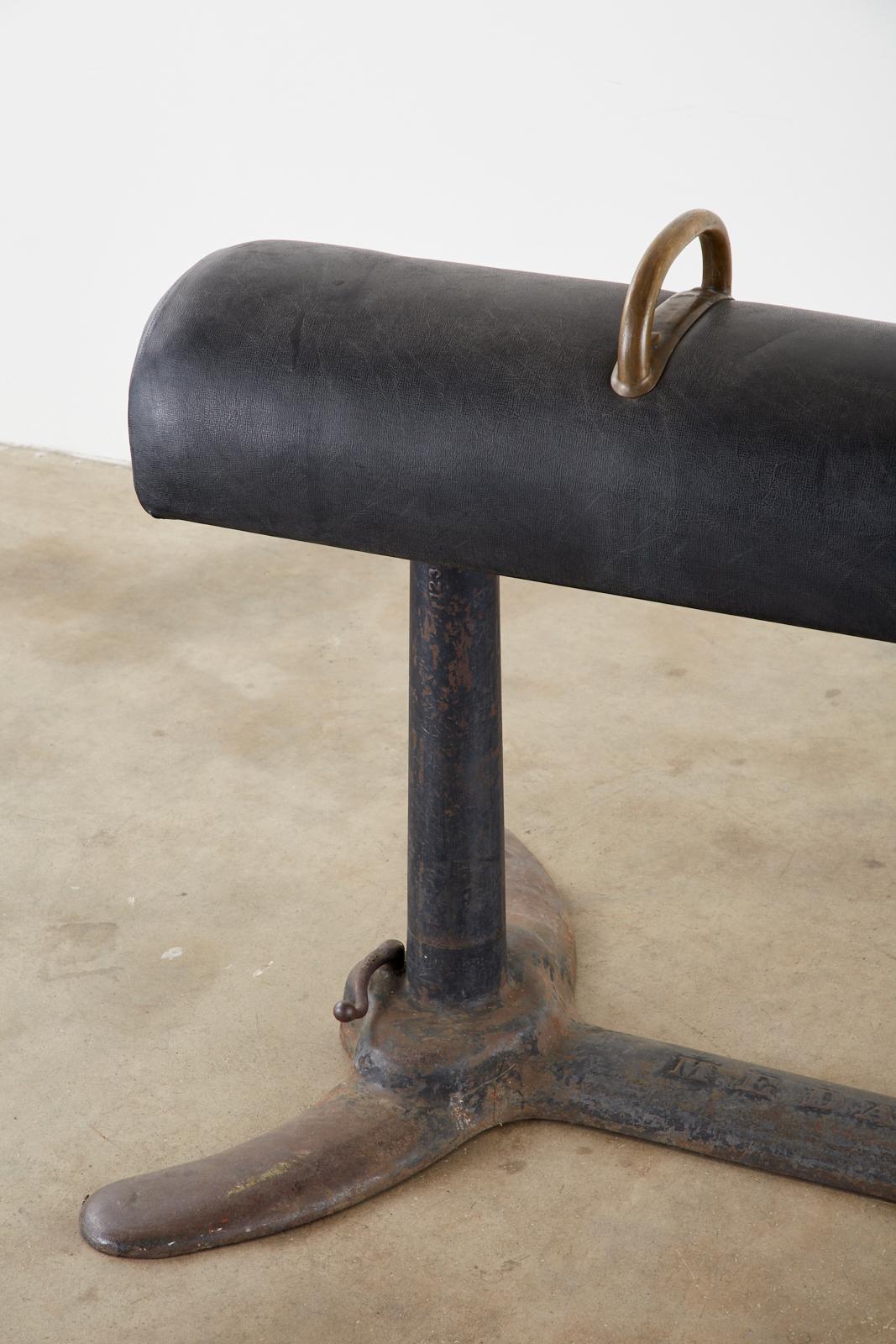 Early 20th Century Medart Iron Bronze Pommel Horse 4