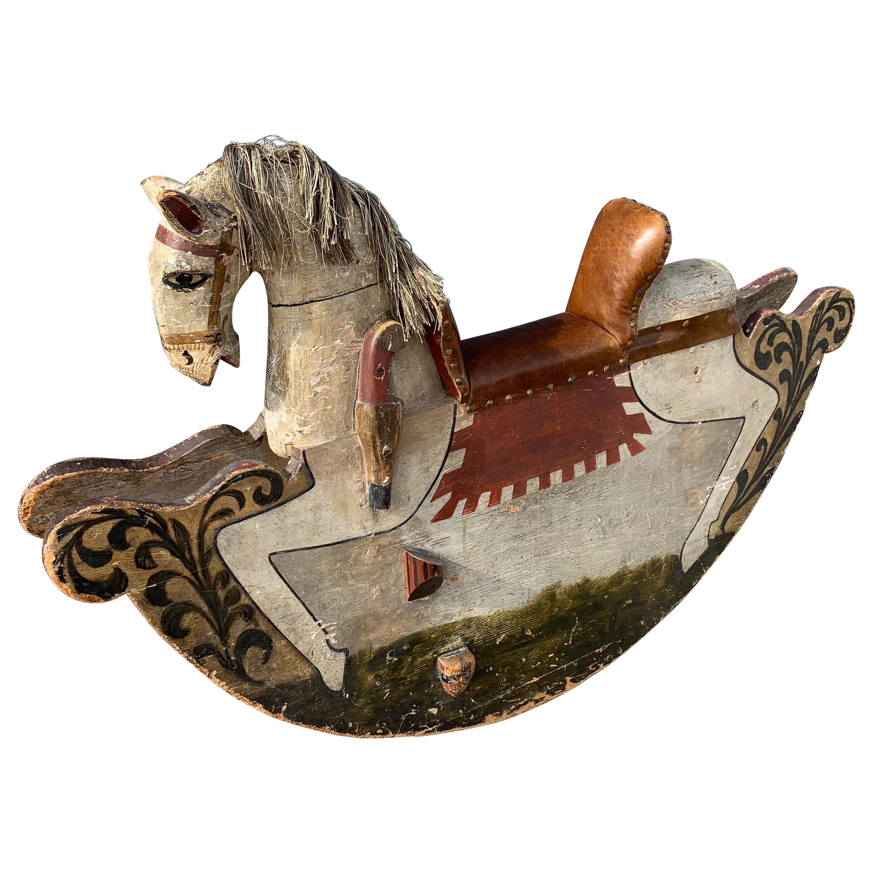 Early 20th Century Medieval Style Rocking Horse