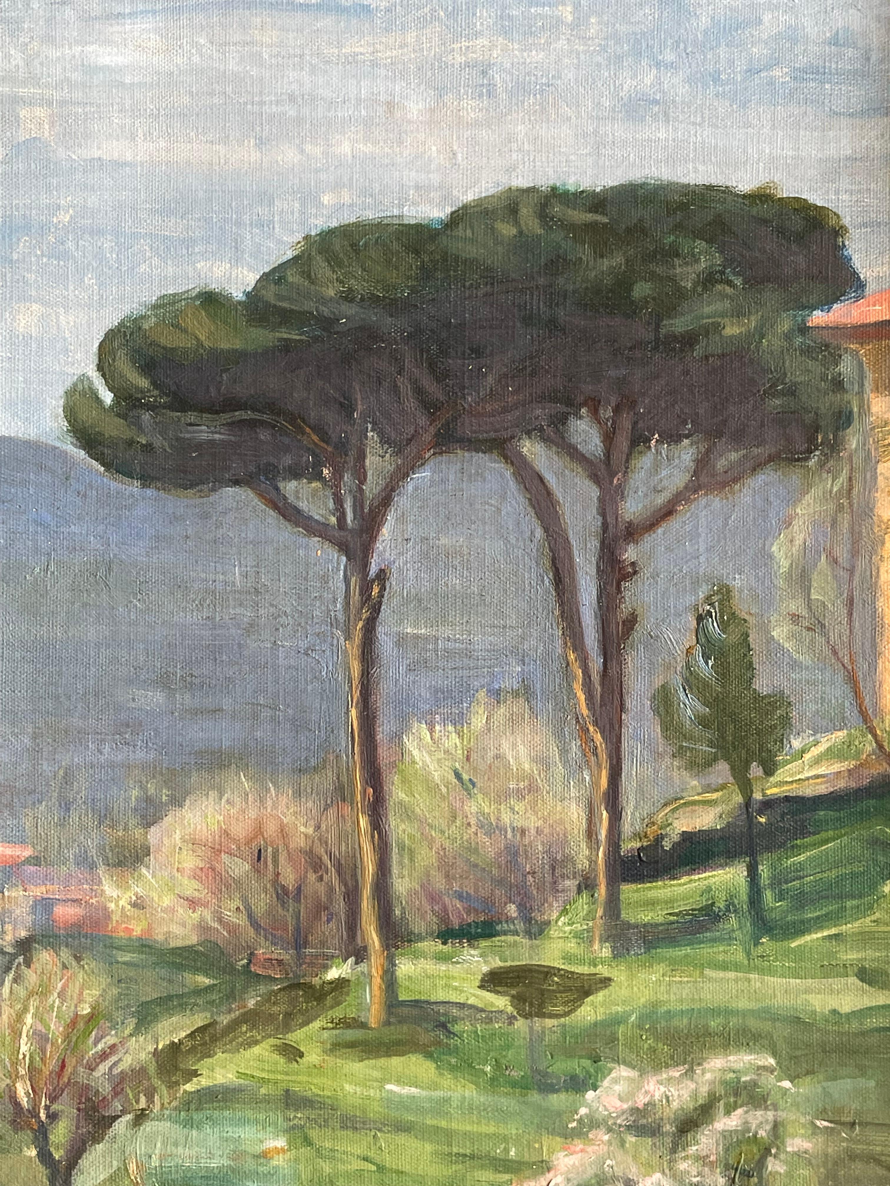 Danois Peinture à l'huile de style méditerranéen du Danemark du début du 20e siècle en vente