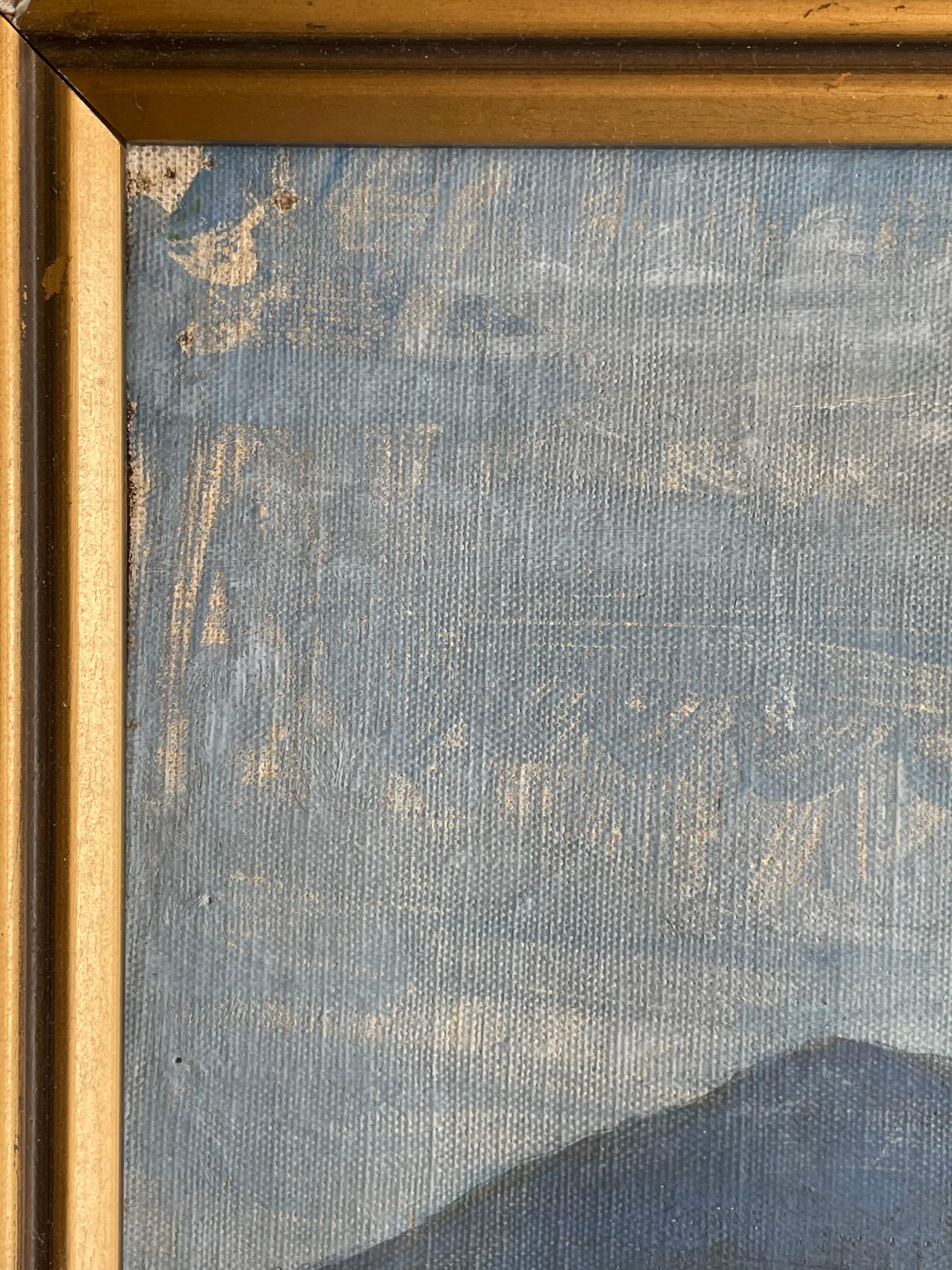 Peinture à l'huile de style méditerranéen du Danemark du début du 20e siècle Bon état - En vente à Ebberup, DK