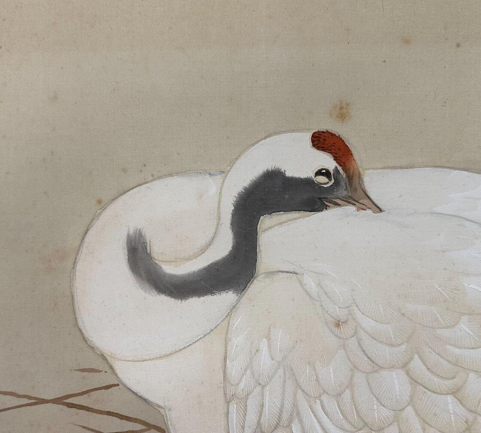 Giapponese Inizio del XX secolo (periodo Meiji)  rotolo di gru. Scatola originale per la conservazione in vendita