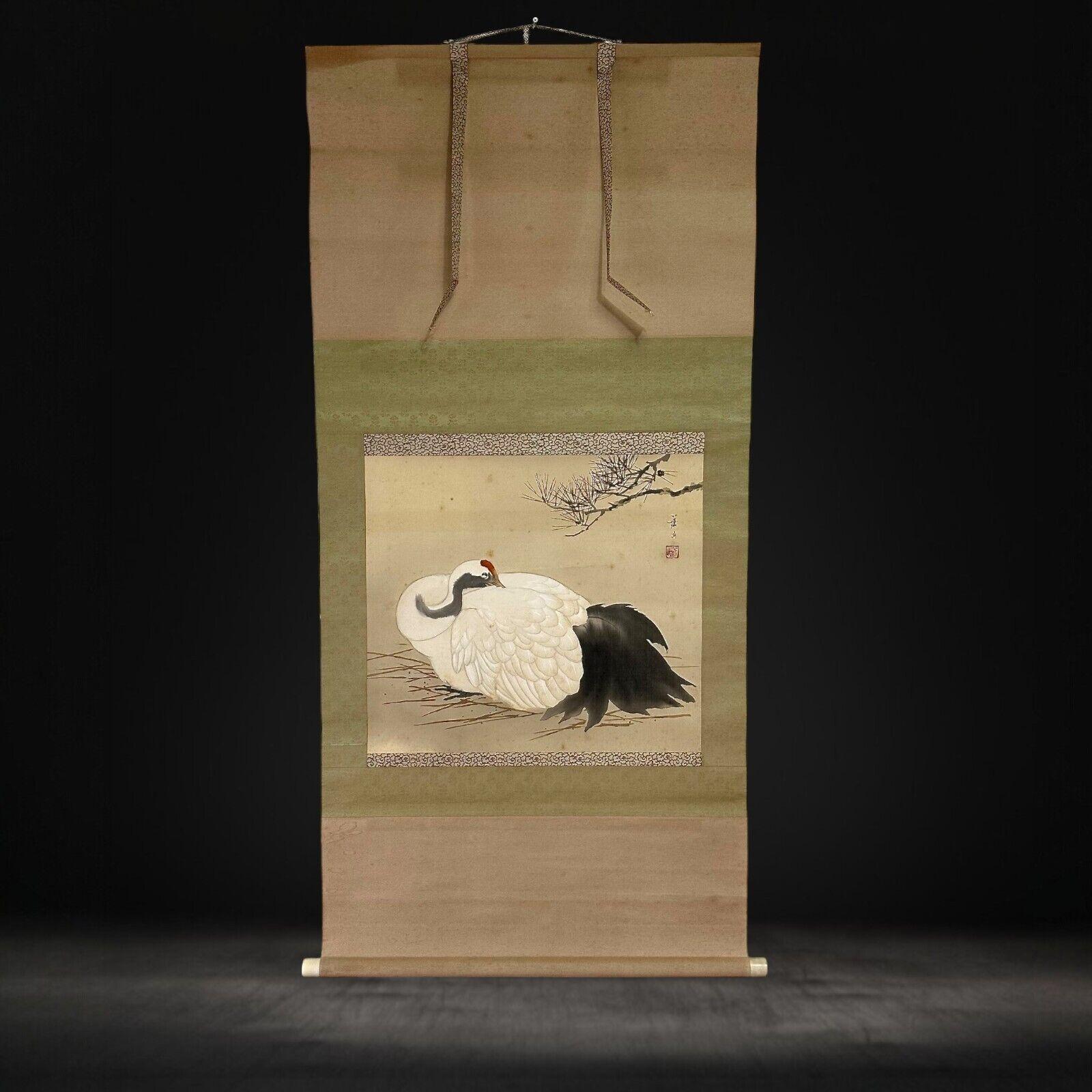 Inizio del XX secolo (periodo Meiji)  rotolo di gru. Scatola originale per la conservazione in vendita 1