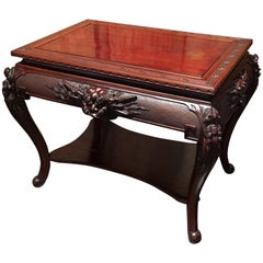 Early 20th Century Meiji Period Japanese Export Center Table with Dragons