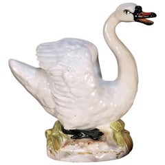 Cygne en porcelaine de Meissen du début du 20e siècle