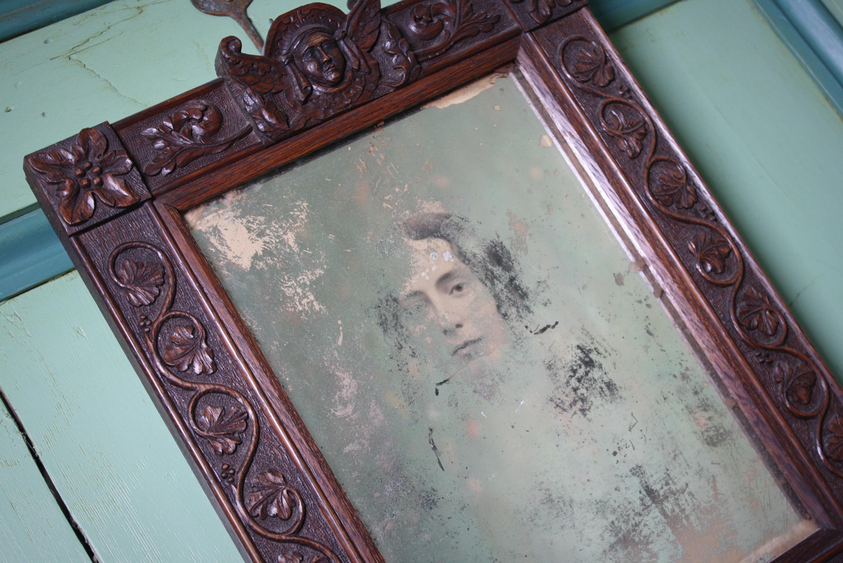 Early 20th Century Memento Mori Reminder Curiosity Face in the Mirror 1