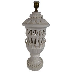 Early 20th Century Menices White Porcelan Table Lamp