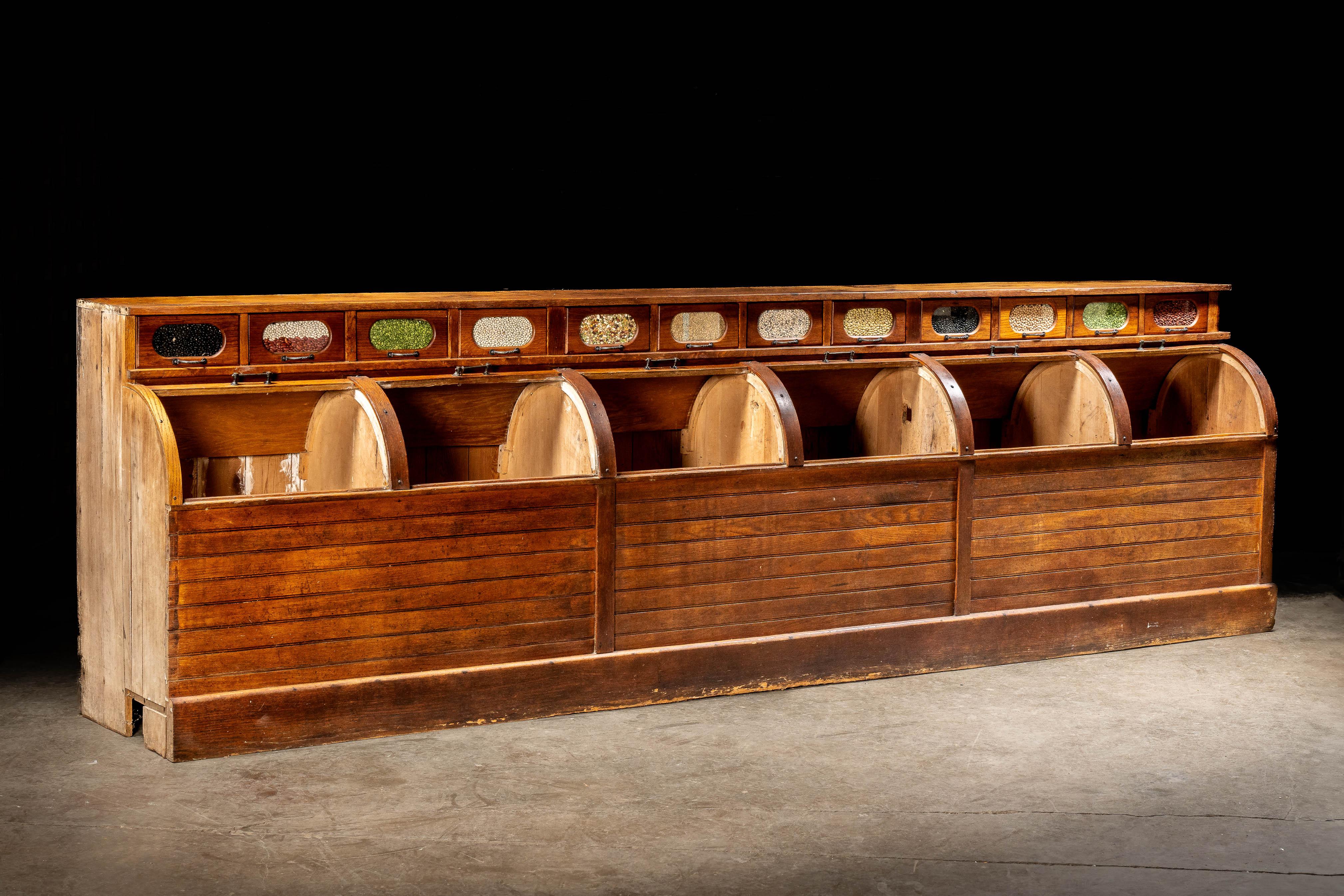 American Early 20th Century Mercantile Rolltop Grain Counter For Sale