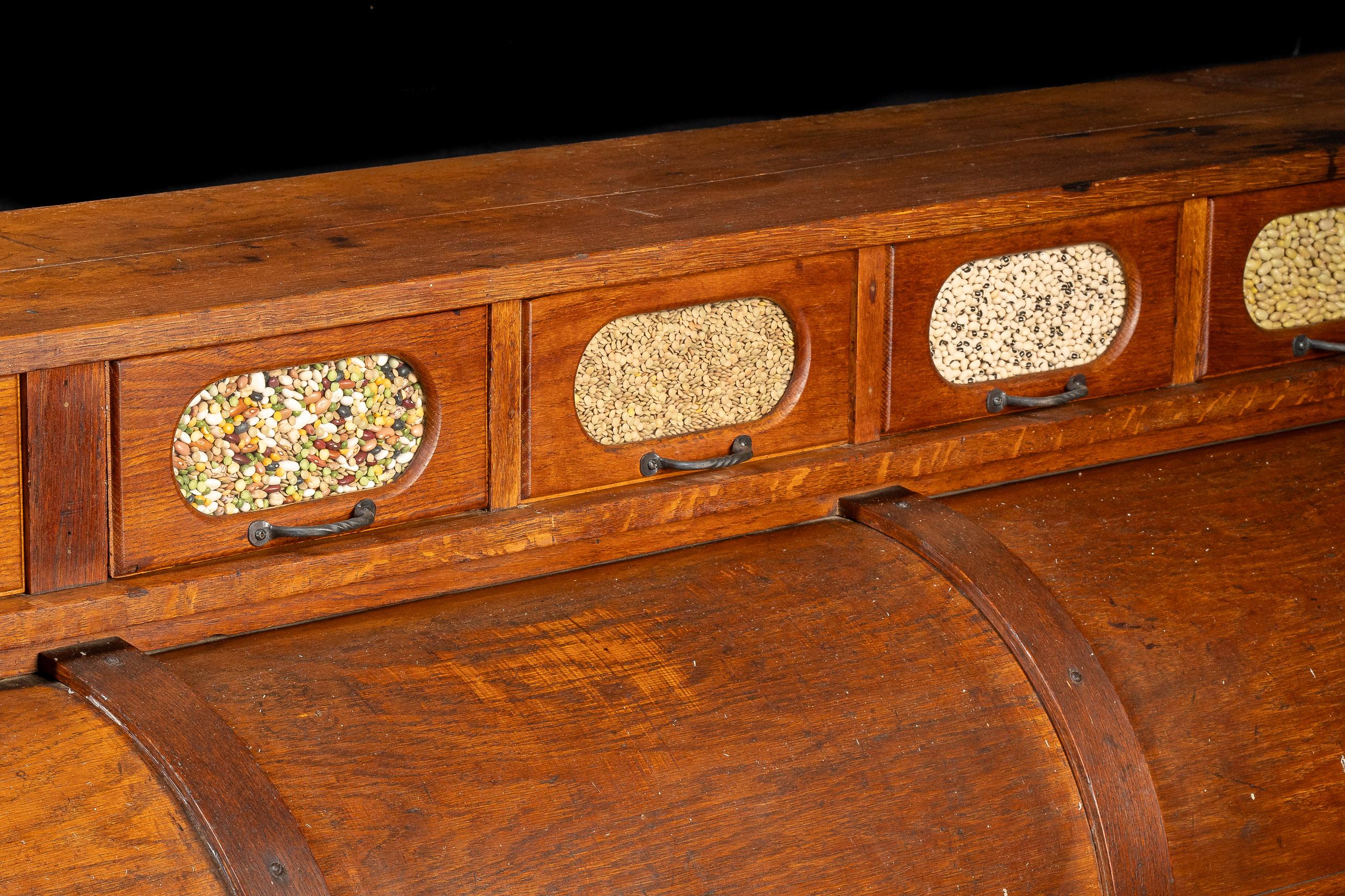 Brass Early 20th Century Mercantile Rolltop Grain Counter For Sale