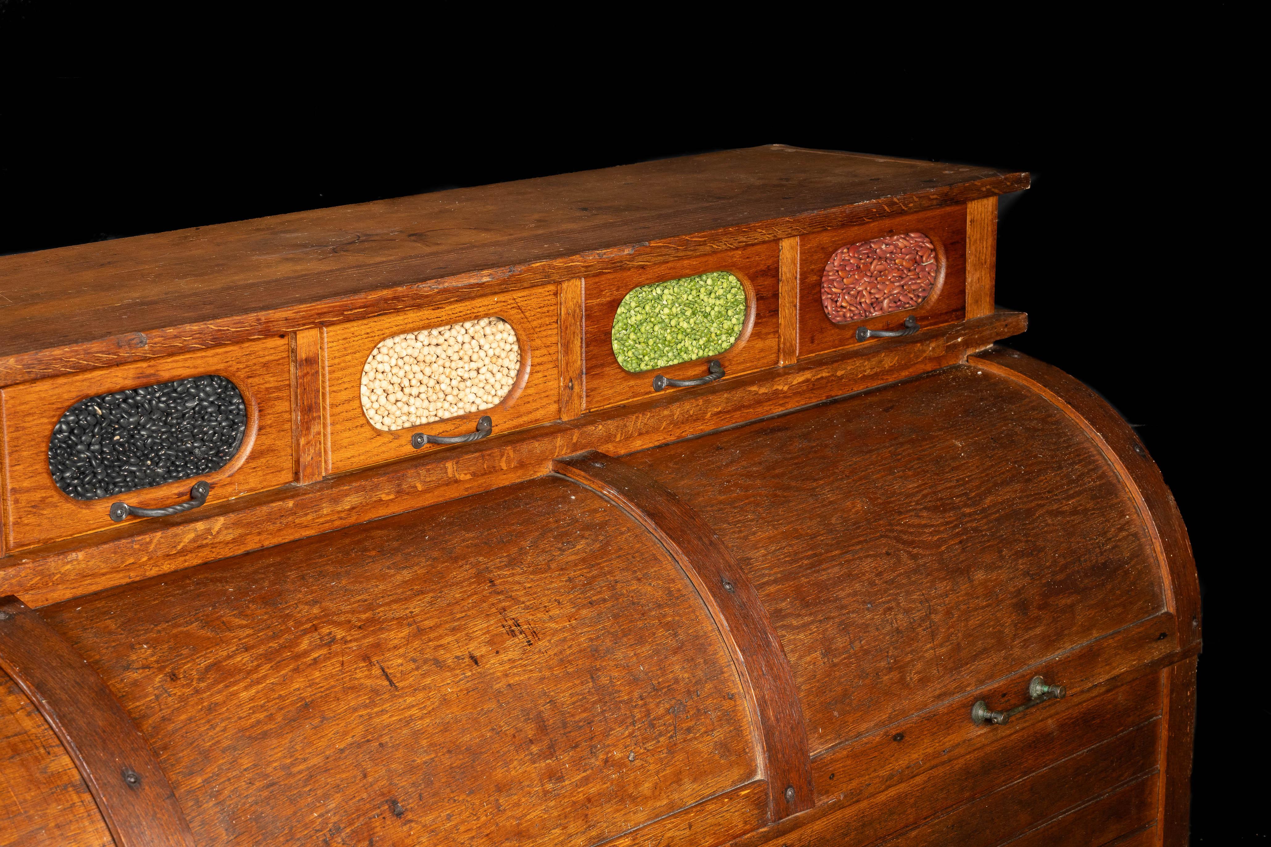Early 20th Century Mercantile Rolltop Grain Counter For Sale 1