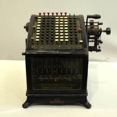 Early 20th Century Metal and Beveled Glass Burroughs Adding Machine, circa 1909