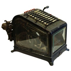 Early 20th Century Metal and Beveled Glass Burroughs Adding Machine, circa 1909