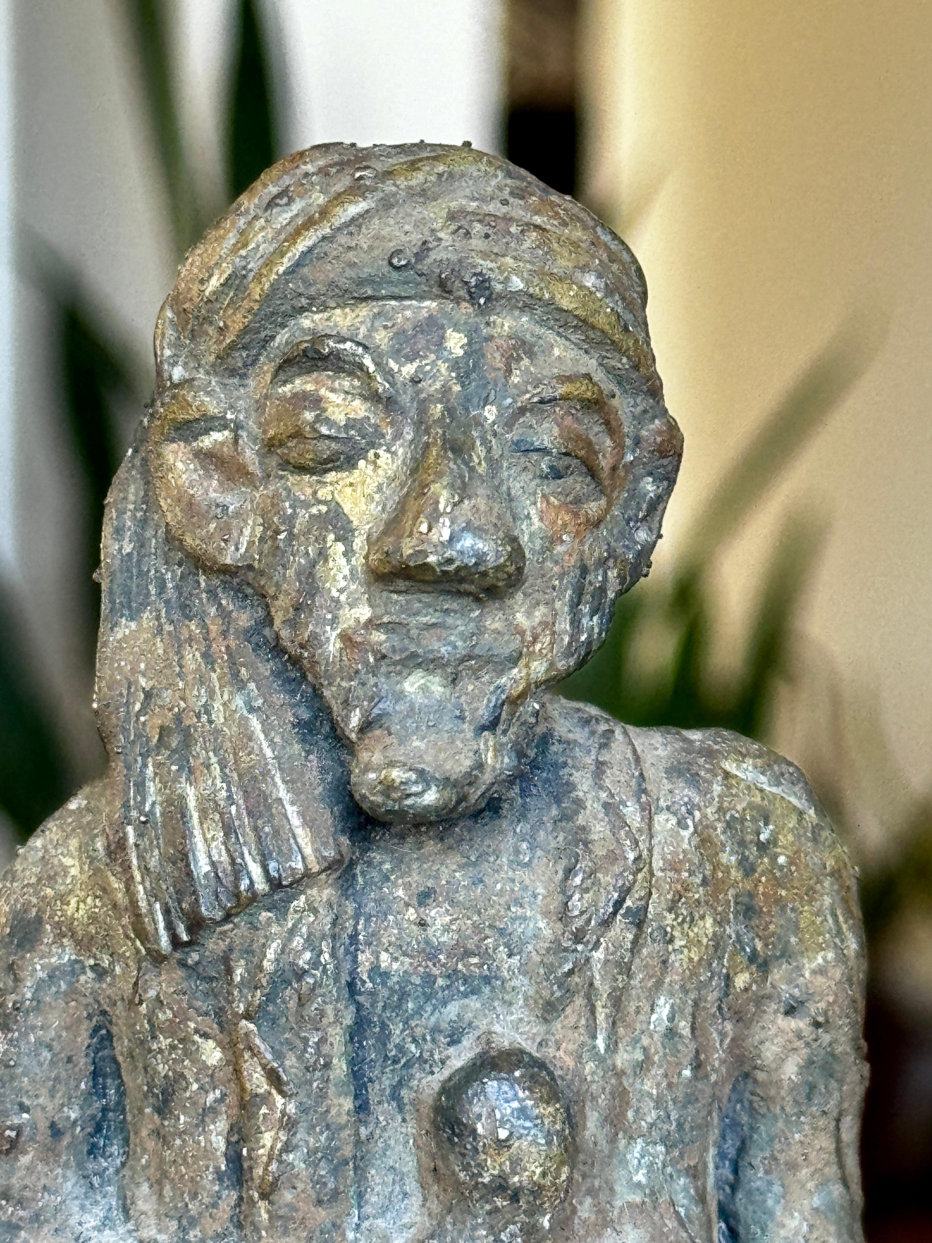 Early 20th Century Metal Figure of Man With Turban In Excellent Condition For Sale In San Francisco, CA
