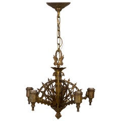 Early 20th Century Metalwork Radial Webs Chandelier