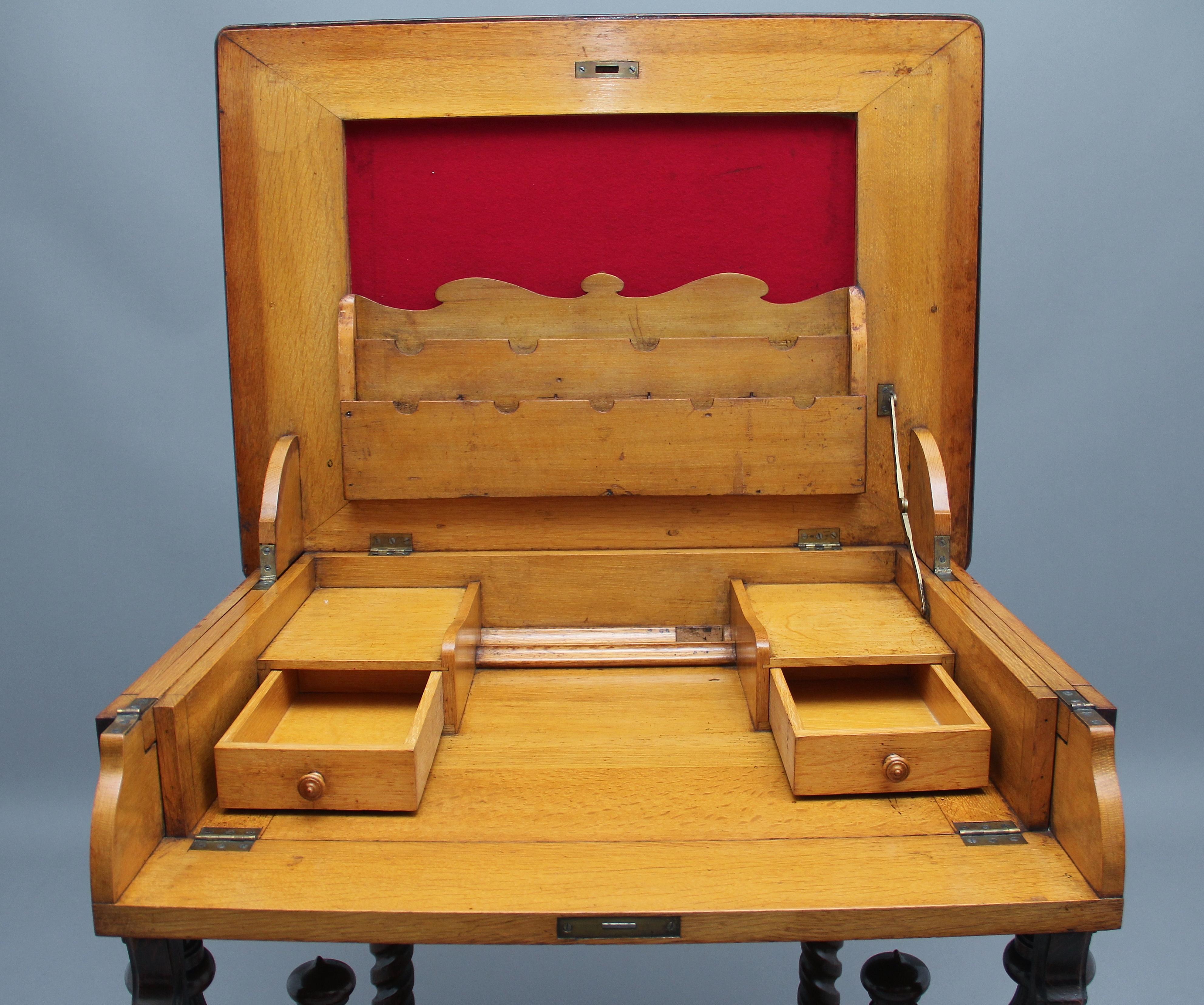 Early 20th Century Metamorphic Oak Desk In Good Condition For Sale In Martlesham, GB