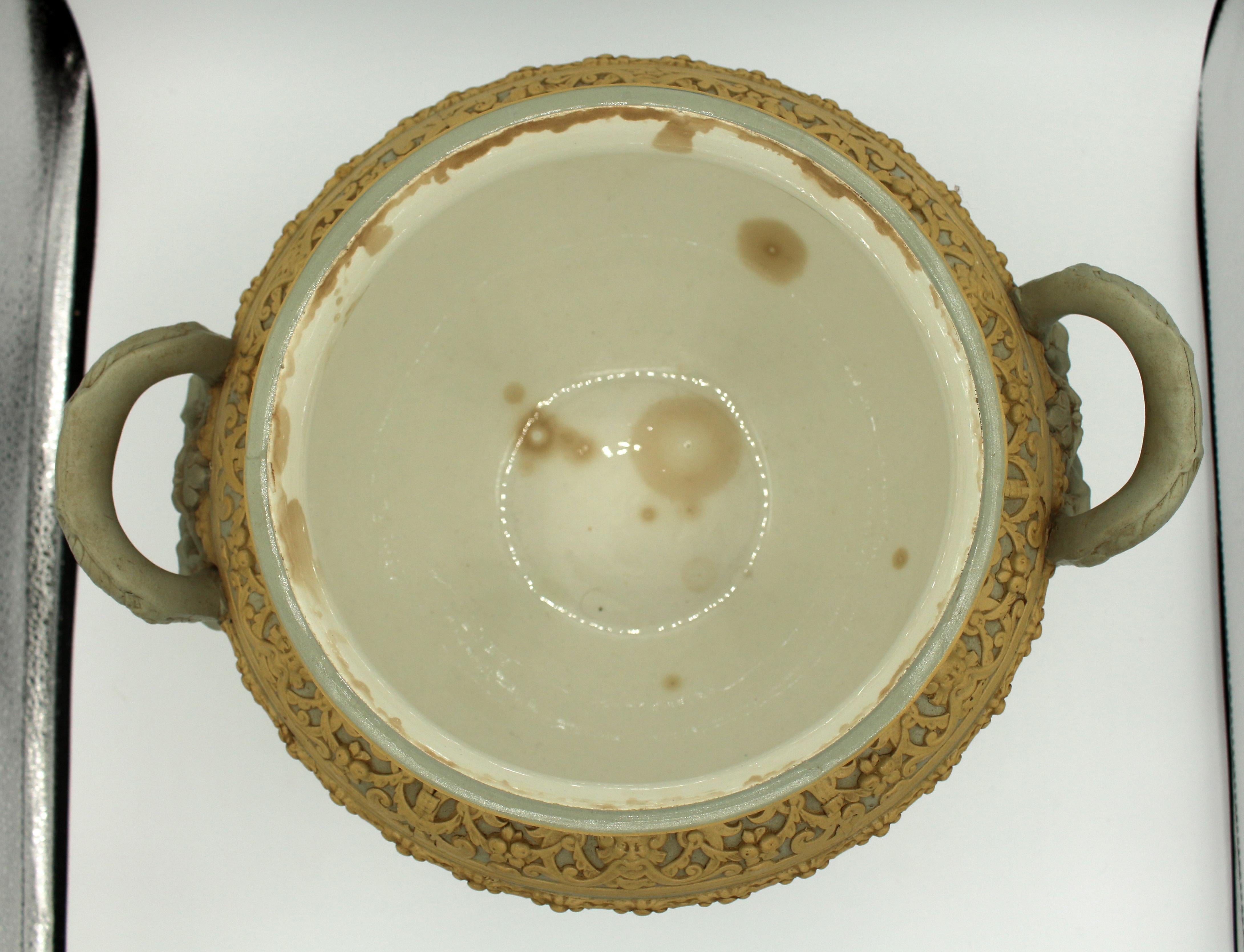 German Early 20th Century Mettlach Stoneware Punch Bowl For Sale
