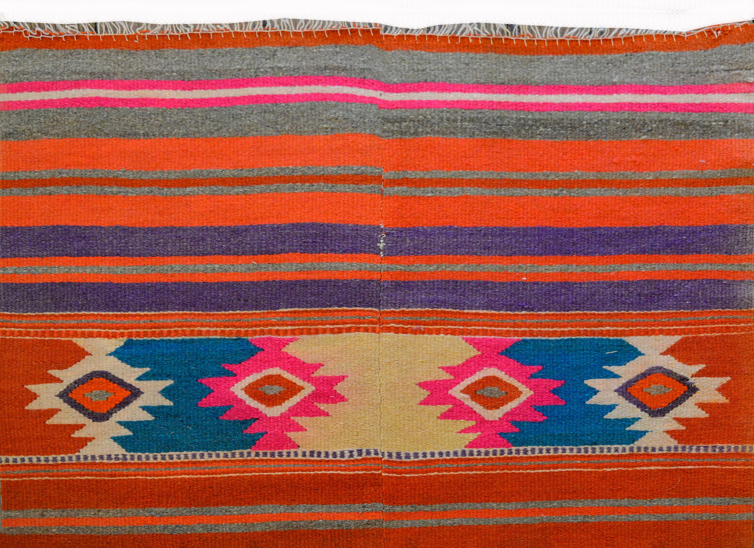 Late 20th Century Mexican Kilim Rug For Sale 3