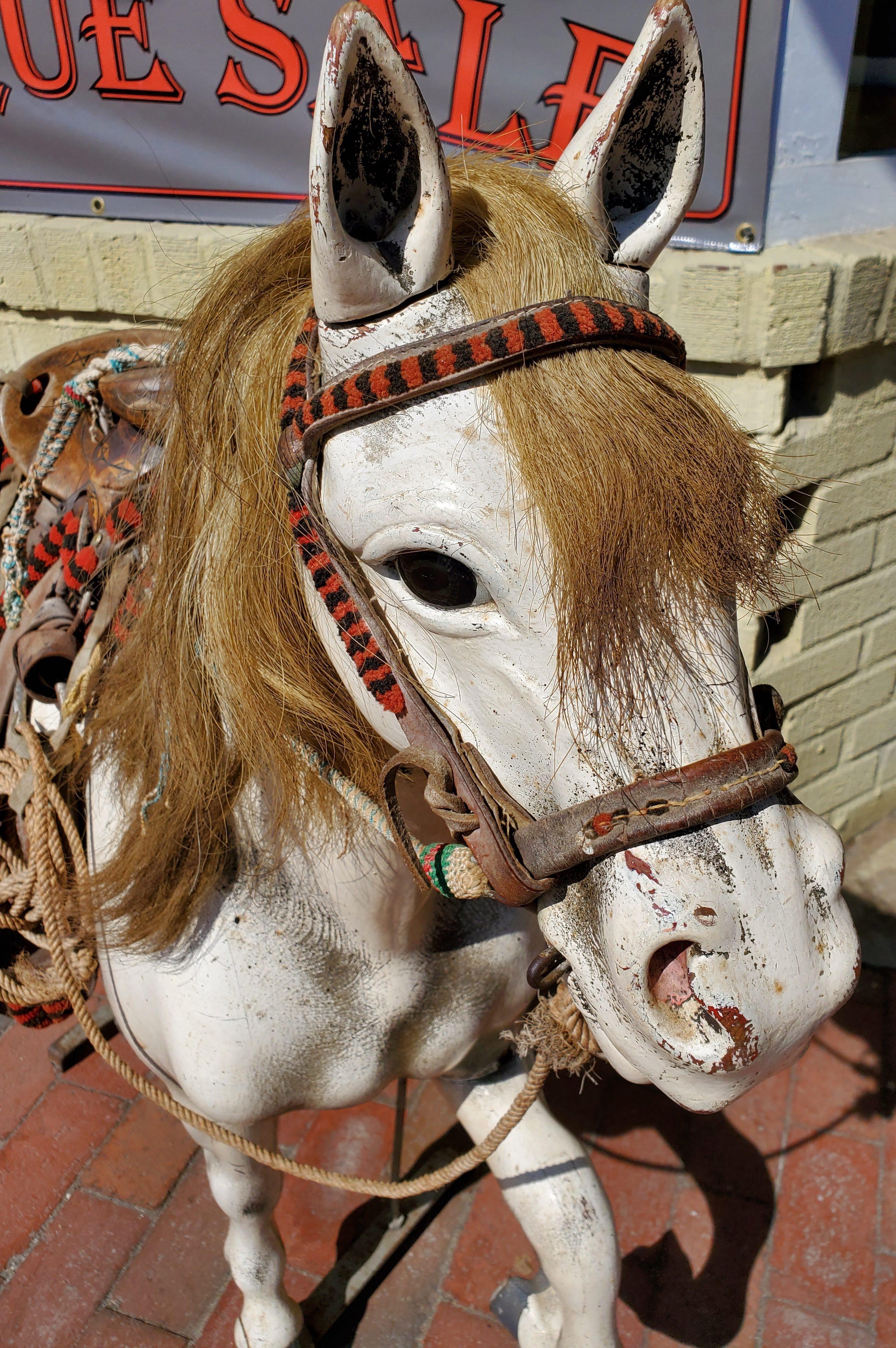 Folk Art Early 20th Century Mexican Styled Wood Prop Horse