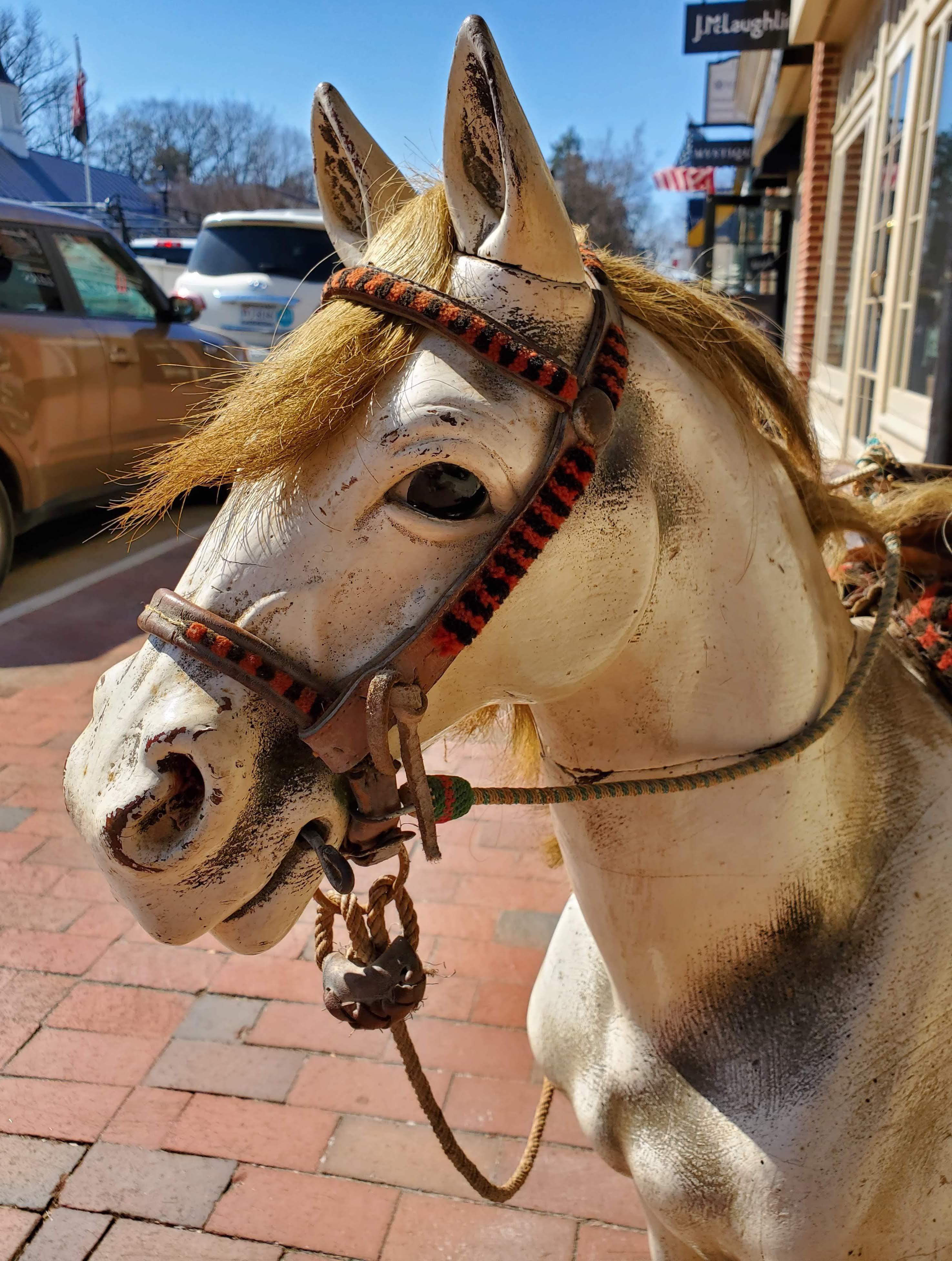 Early 20th Century Mexican Styled Wood Prop Horse In Good Condition In Middleburg, VA