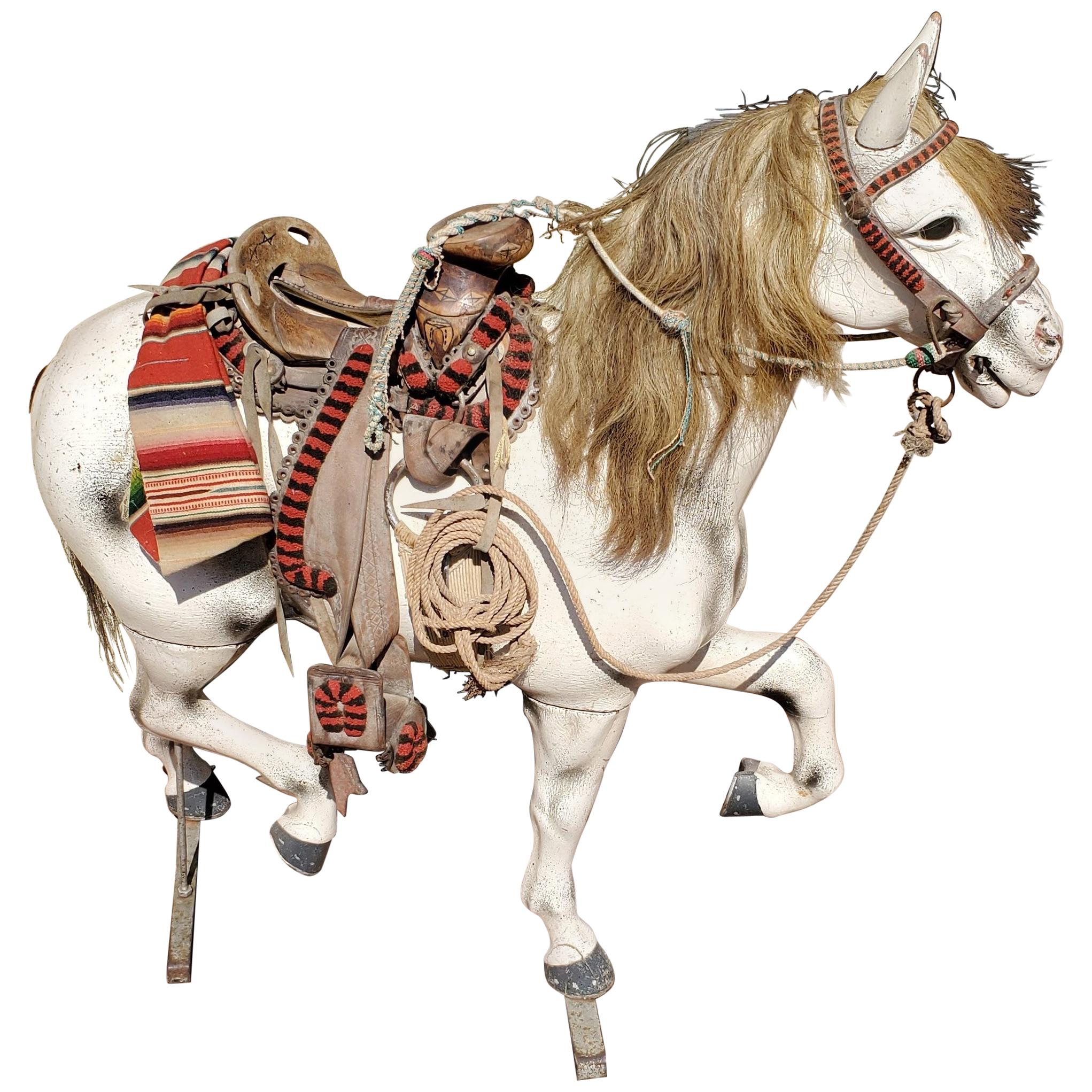 Early 20th Century Mexican Styled Wood Prop Horse