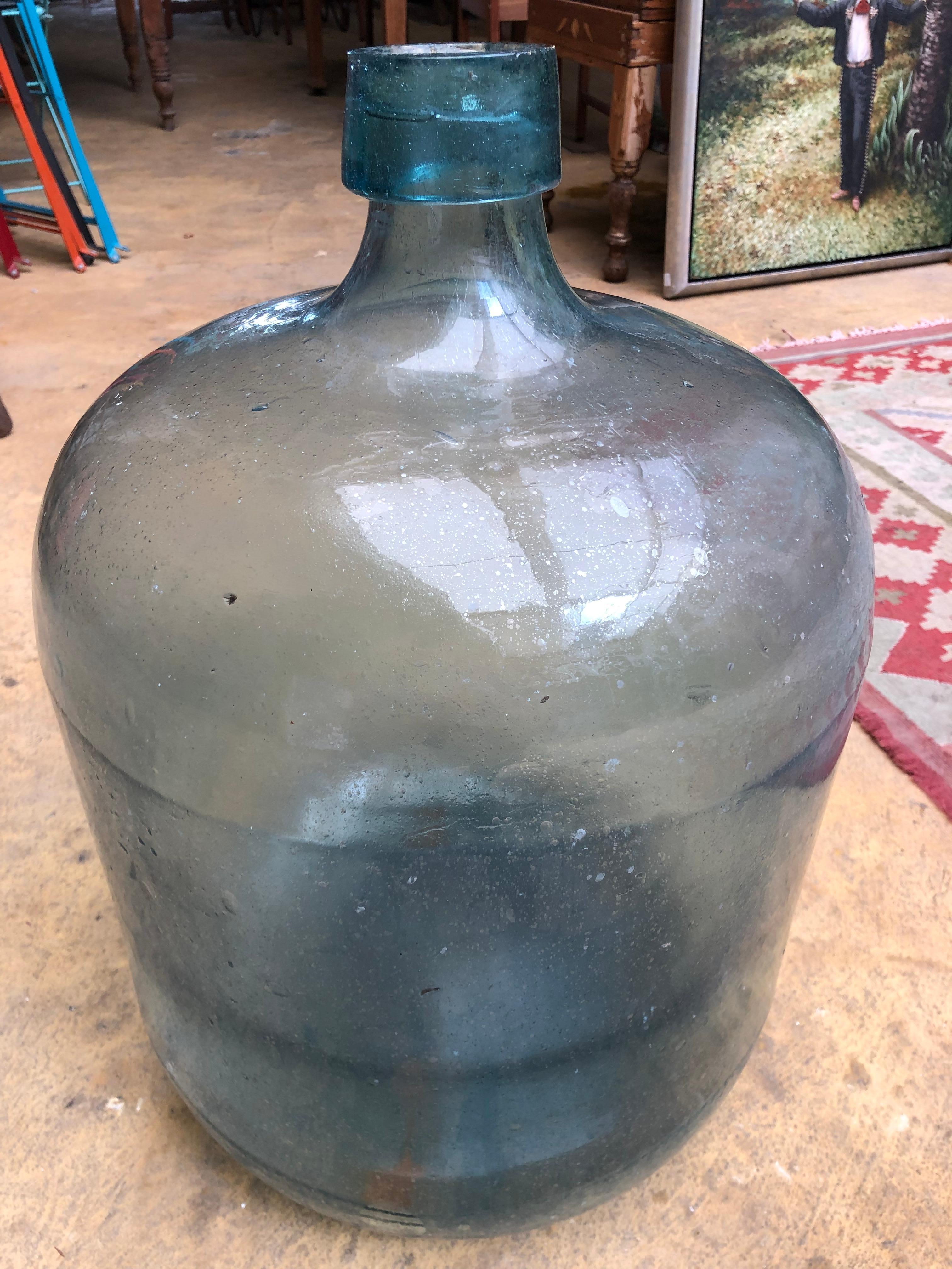 Rustic Early 20th Century Mexican Tequila Glass Carboy