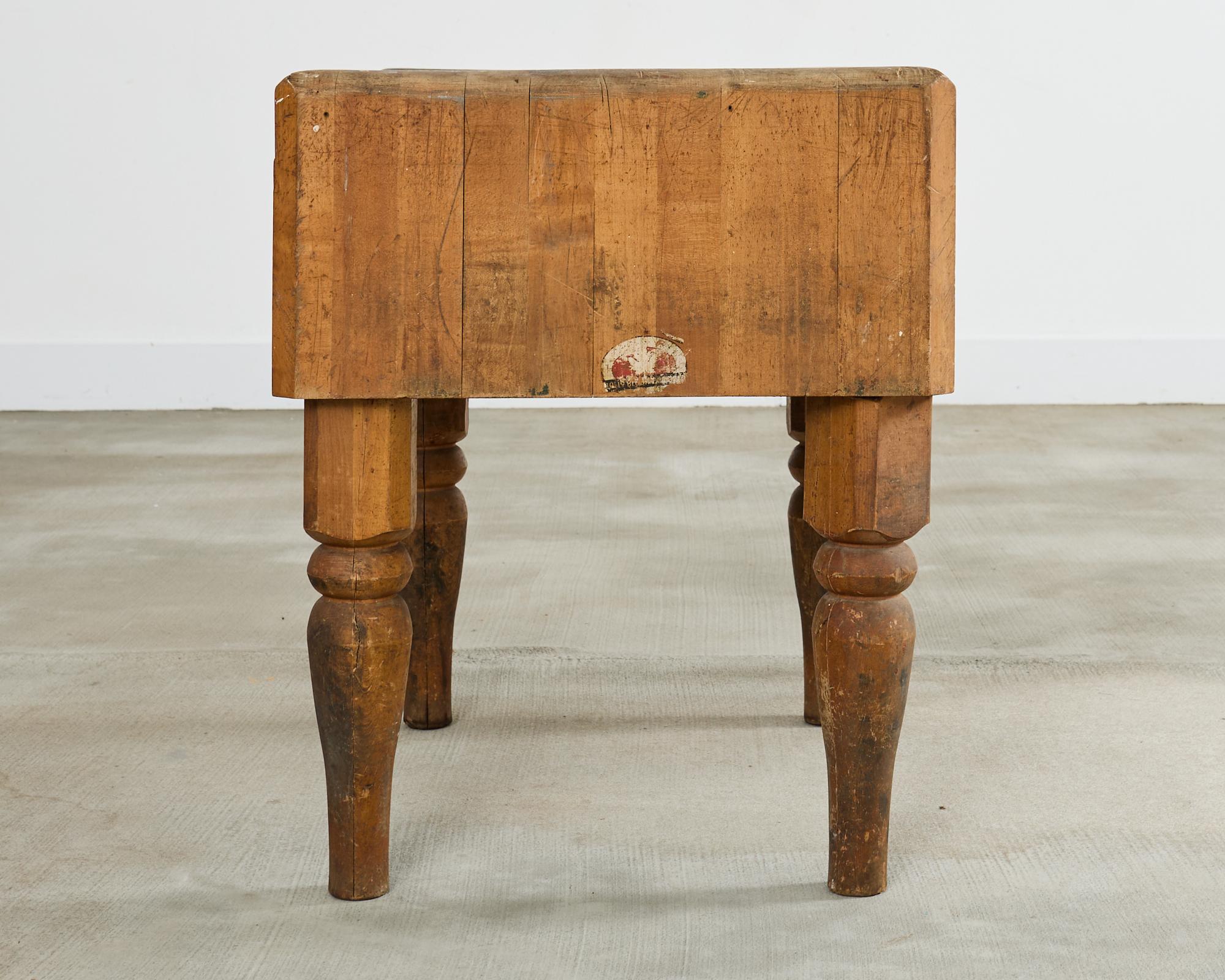 Early 20th Century Michigan Maple Butcher Block Table 4