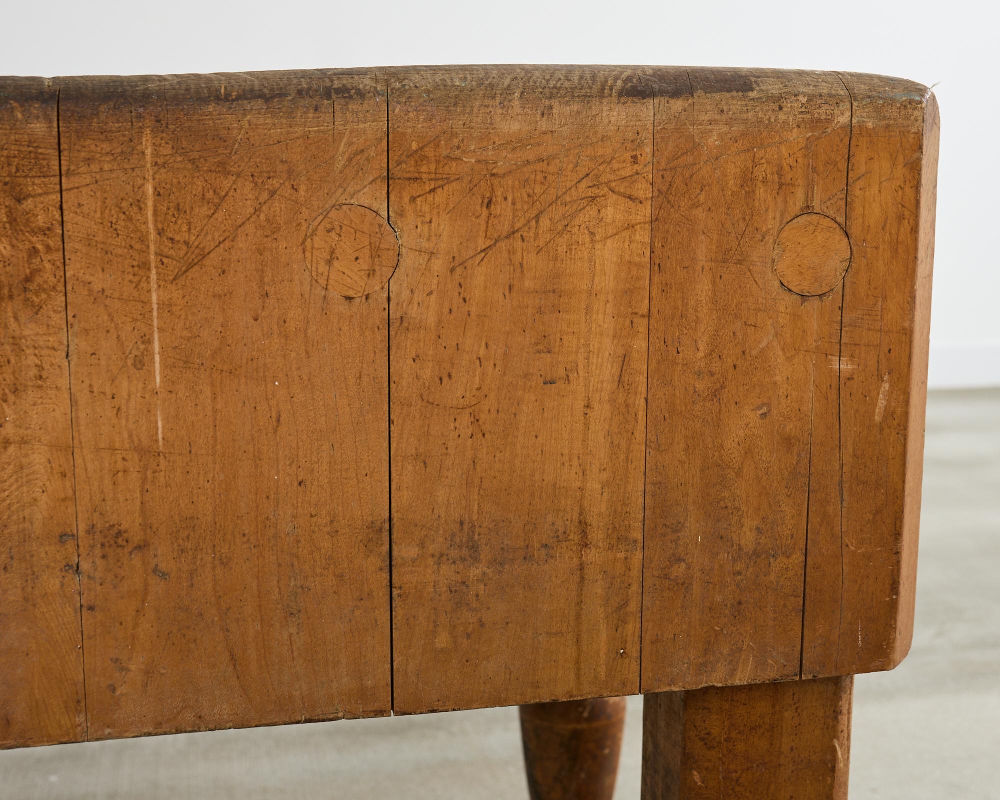 Early 20th Century Michigan Maple Butcher Block Table 8