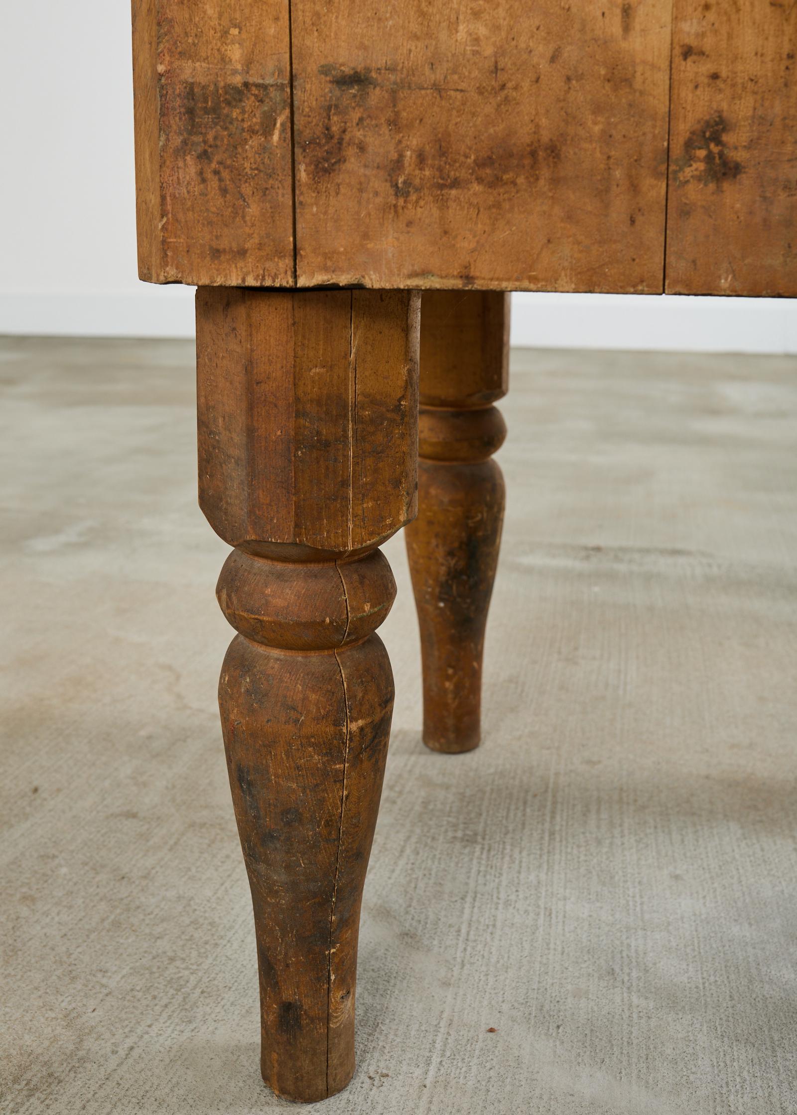 Early 20th Century Michigan Maple Butcher Block Table 9