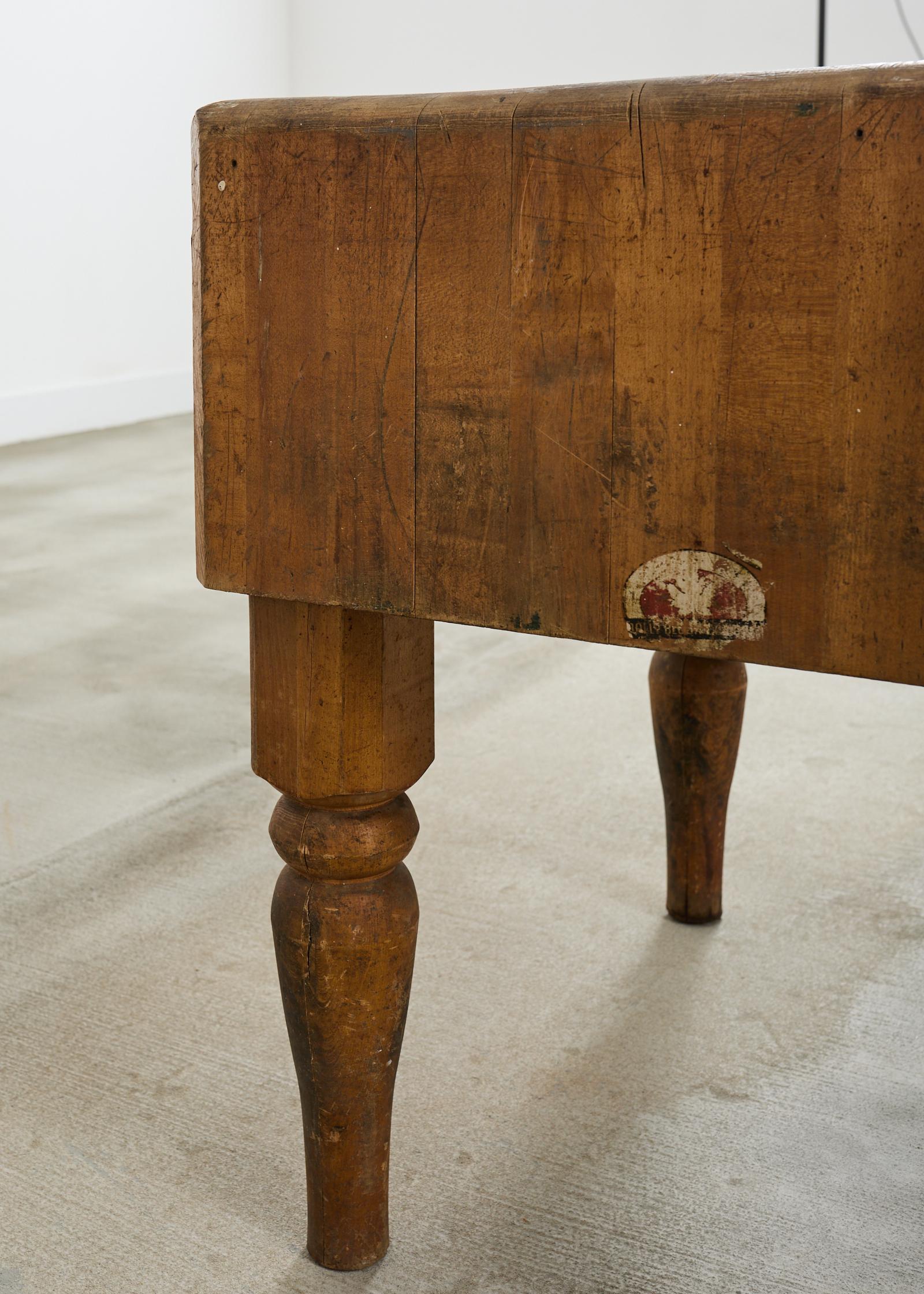 Early 20th Century Michigan Maple Butcher Block Table 11